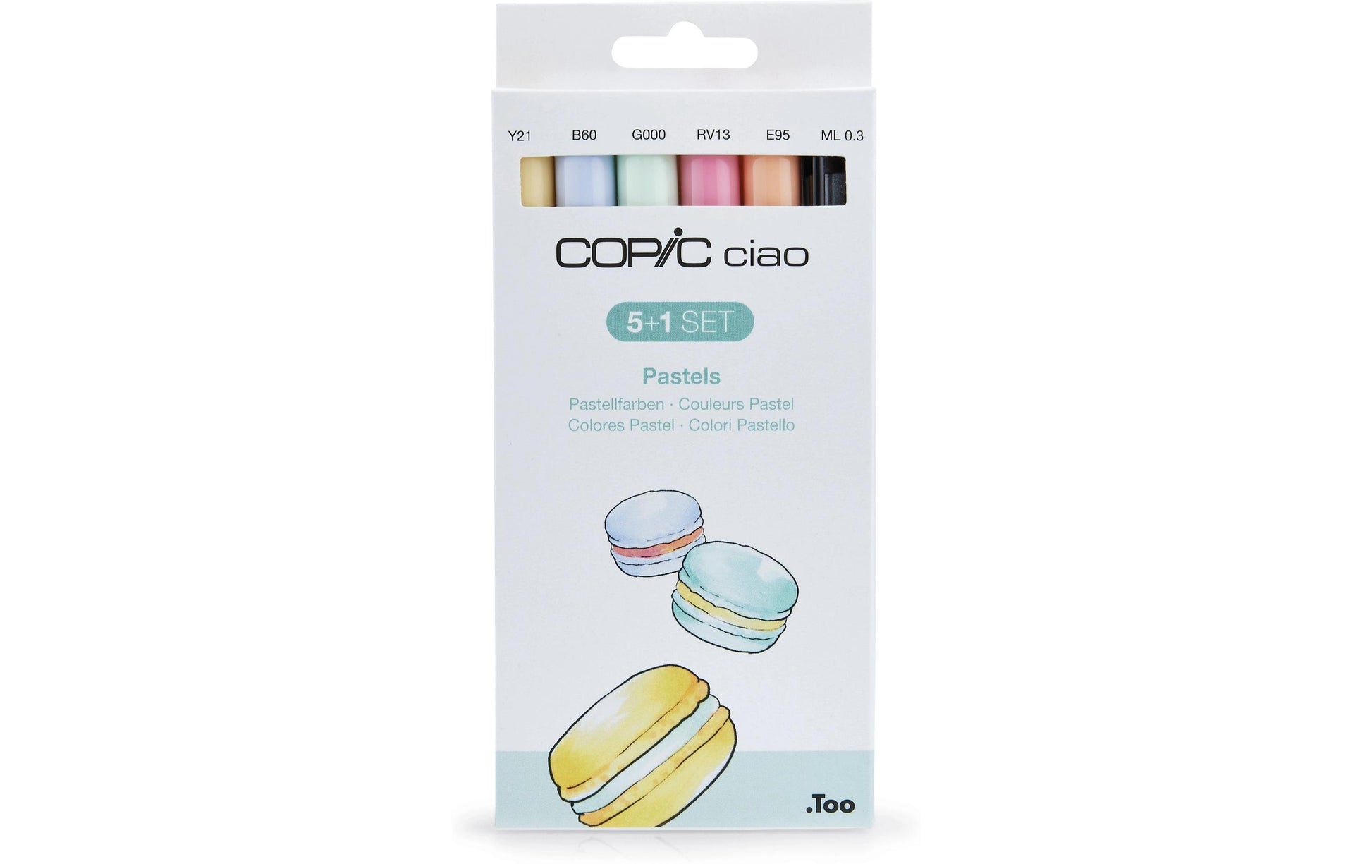 Copic Ciao Brush Pen, Doppelspitze, Pastell – Pinselspitze + mittelfeine Spitze, alkoholbasiert, 5 Farben