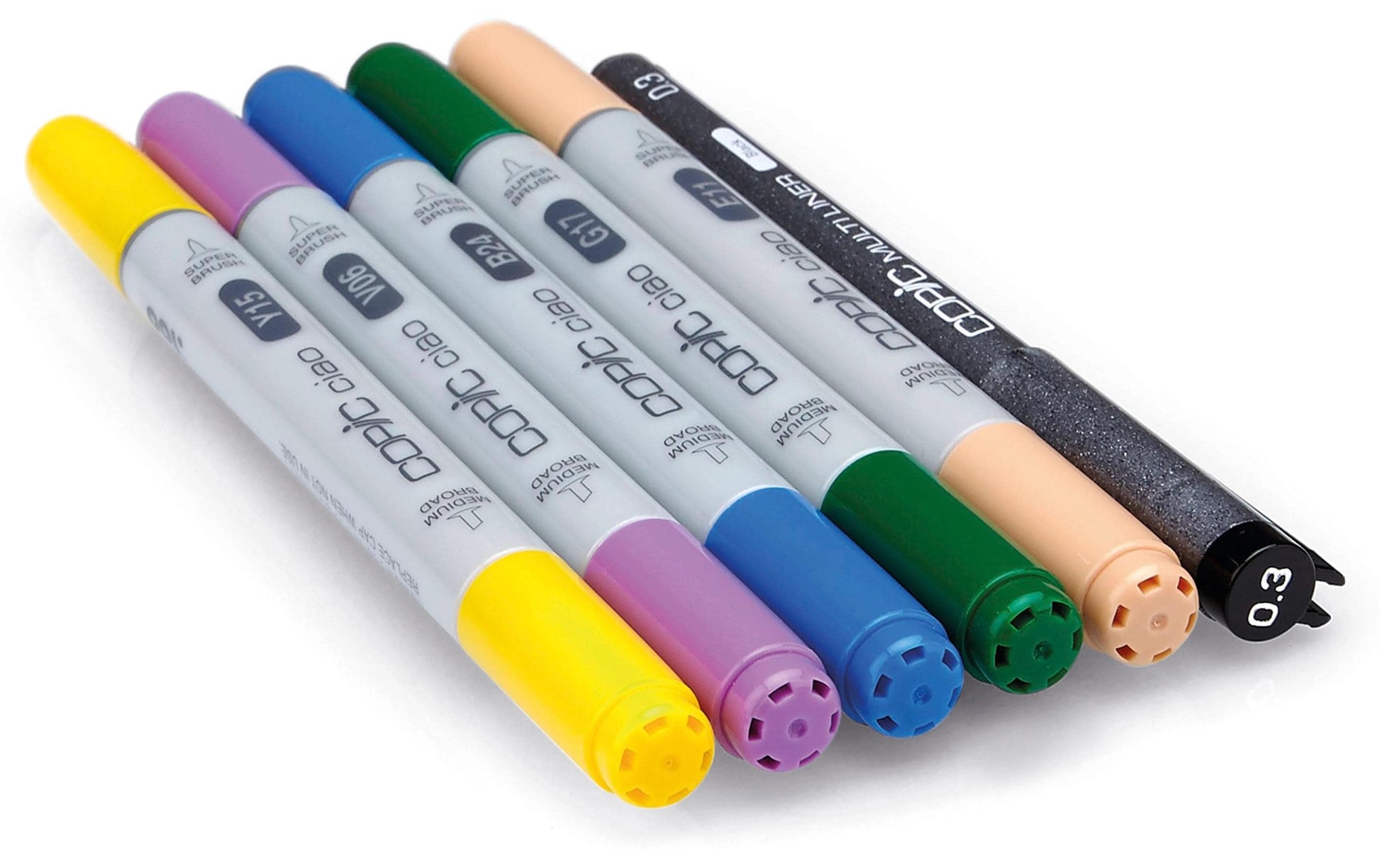Copic Ciao Brush Pen – Doppelspitze, Kombi, alkoholbasiert, 6 Farben, Manga 1