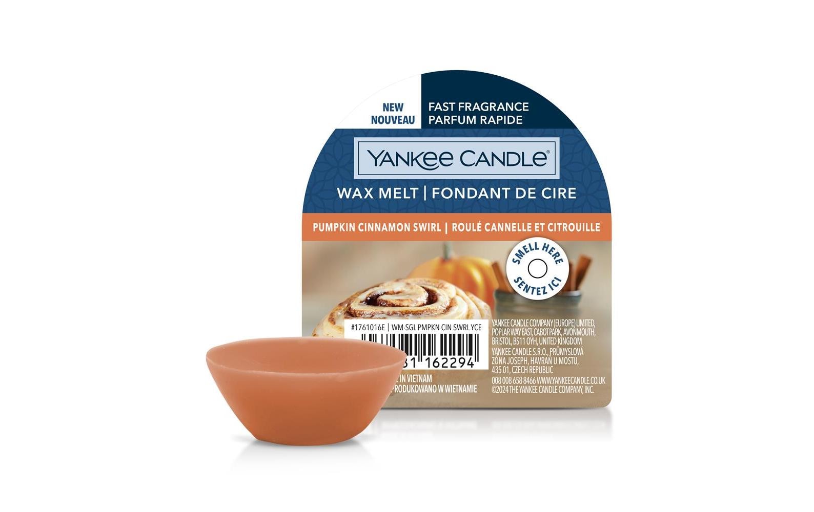Yankee Candle Duftwachsplättchen – Karamell & Zimt – Ø 6,7 × 7,3 cm, 1-teilig, orange