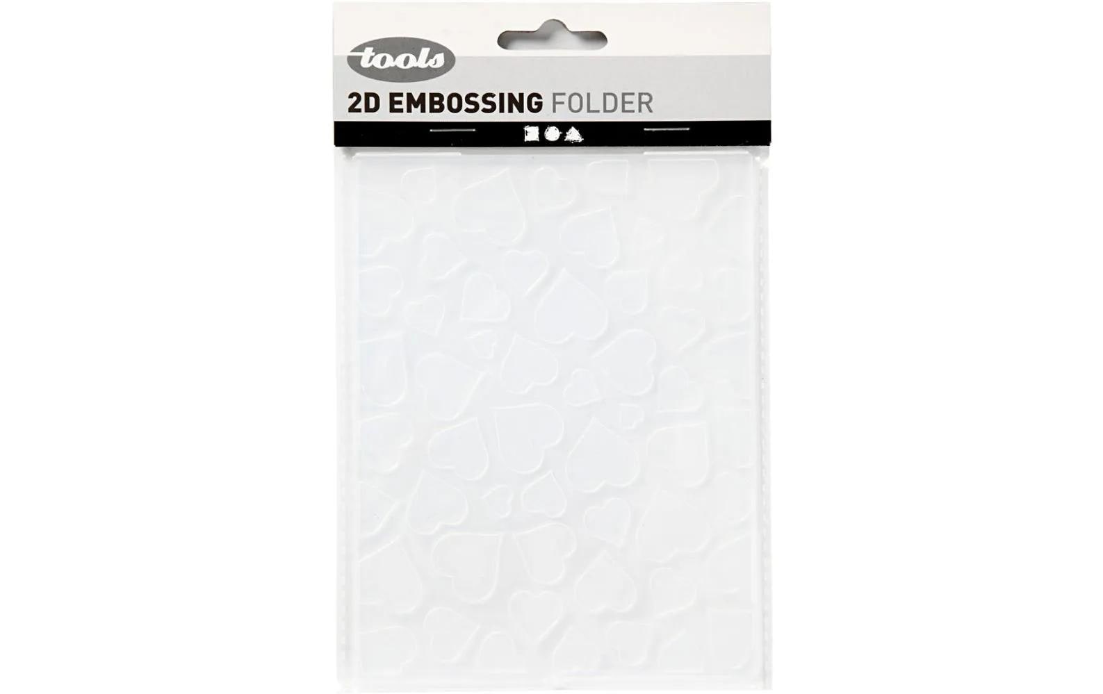 Creativ Company Prägeschablone Herzen – 11,0 × 14,0 cm – Weiss