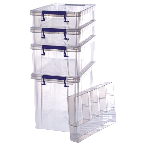 Fellowes Aufbewahrungsbox – Kunststoff, Transparent, 29,5 × 29 × 25,5 cm