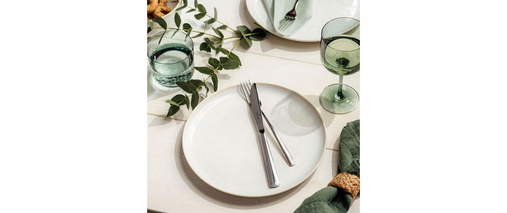 Villeroy & Boch Crafted Cott Speiseteller – Porzellan, weiss, rund, Ø 26,0 cm, 6 Stück