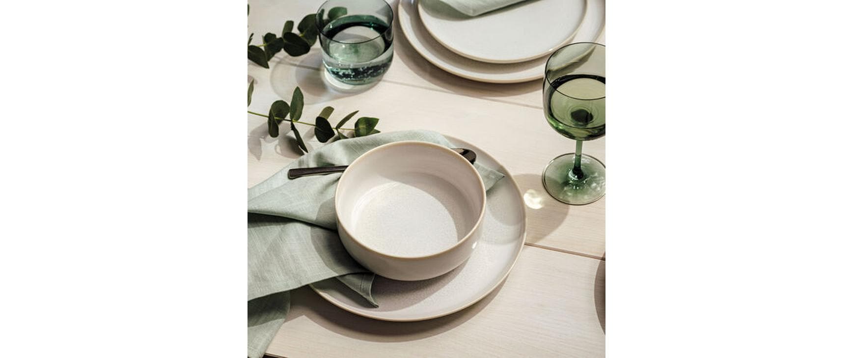 Villeroy & Boch Crafted Cott Speiseteller – Porzellan, weiss, rund, Ø 26,0 cm, 6 Stück