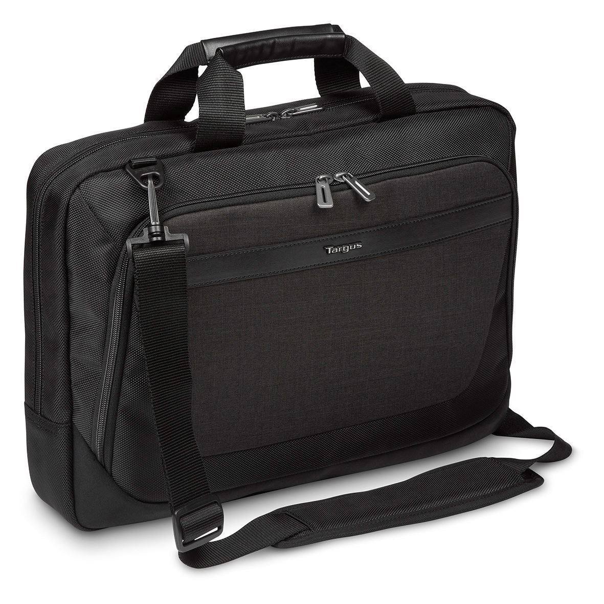 Targus CitySmart Notebook-Tasche bis 15,6" – Abnehmbarer Schultergurt, Polyurethan – Schwarz/Grau