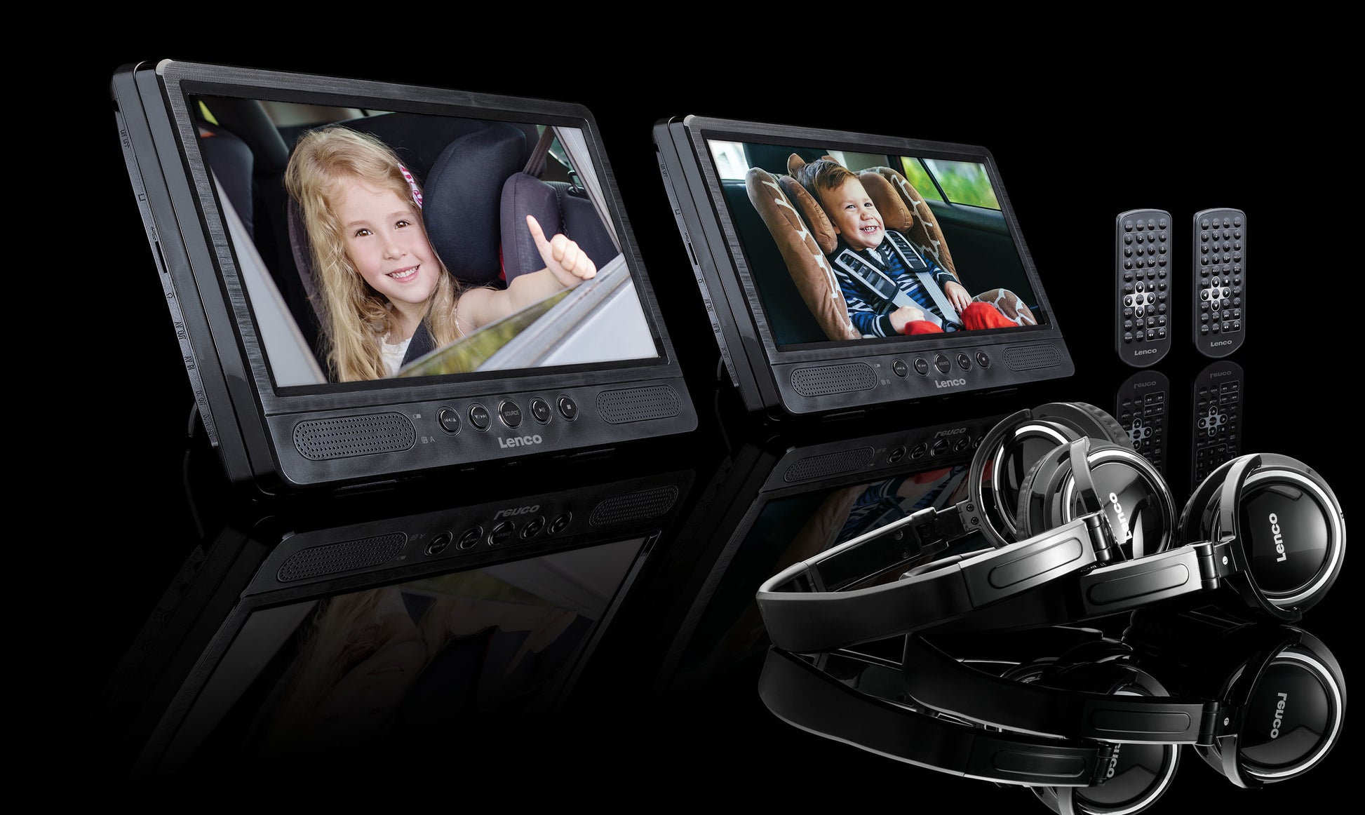Lenco DVP-1045 – 10" tragbarer DVD-Player, TFT, 1024×600 Pixel, USB, SD, 2× Lautsprecher – Schwarz