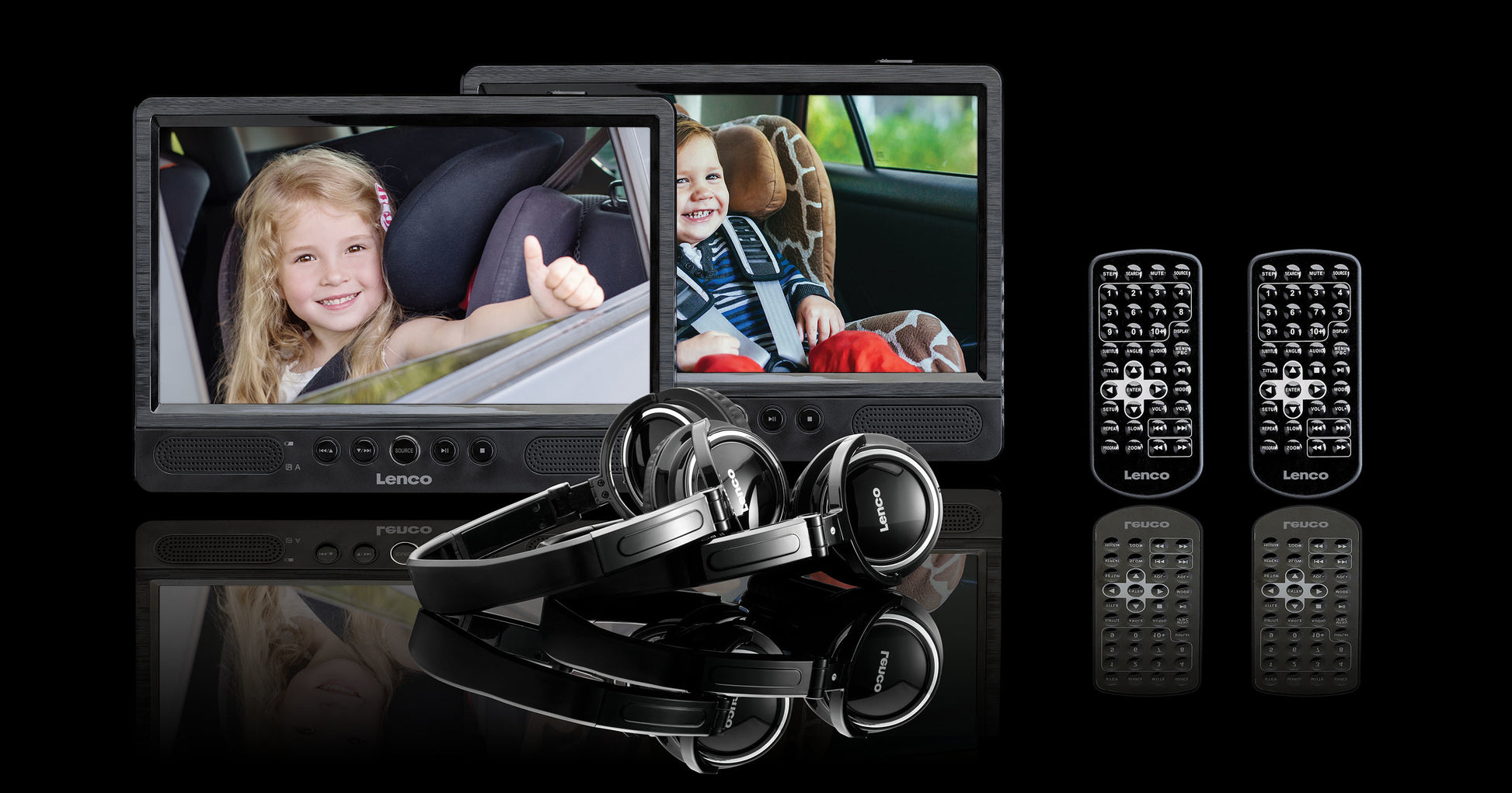 Lenco DVP-1045 – 10" tragbarer DVD-Player, TFT, 1024×600 Pixel, USB, SD, 2× Lautsprecher – Schwarz