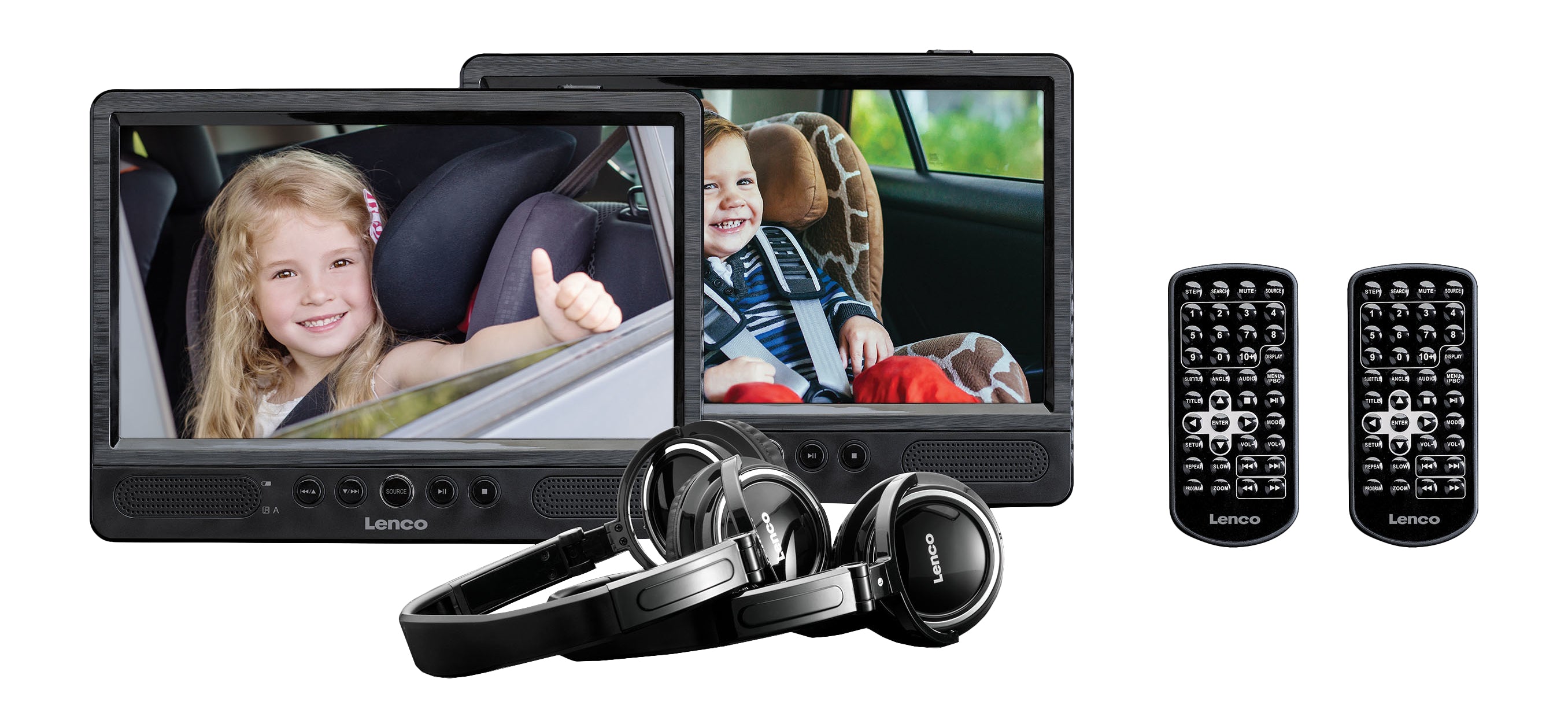 Lenco DVP-1045 – 10" tragbarer DVD-Player, TFT, 1024×600 Pixel, USB, SD, 2× Lautsprecher – Schwarz