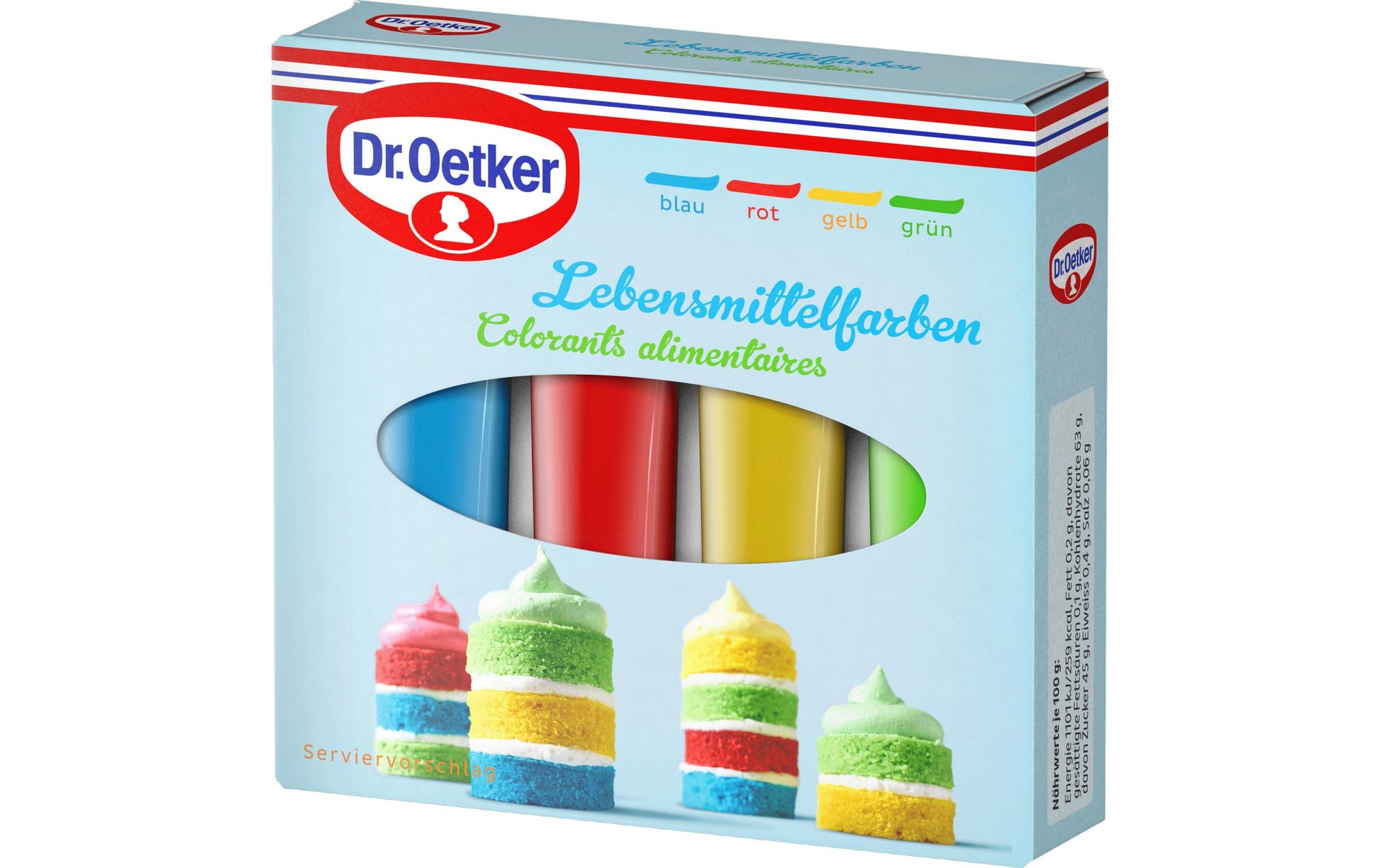 Dr. Oetker Lebensmittelfarben Gel, 4 Farben – 40 g