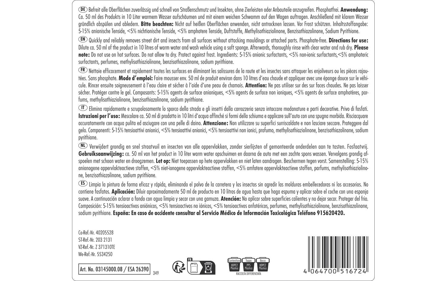 Sonax Shampoo Konzentrat – für Lack – 5 l