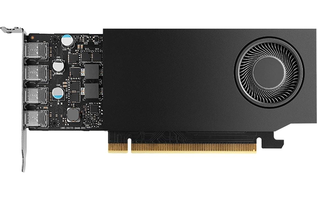 PNY RTX A1000 LP – PCIe Grafikkarte – 8 GB GDDR6, 4×mini-DP, PCIe 4.0, Aktiv, 50 W