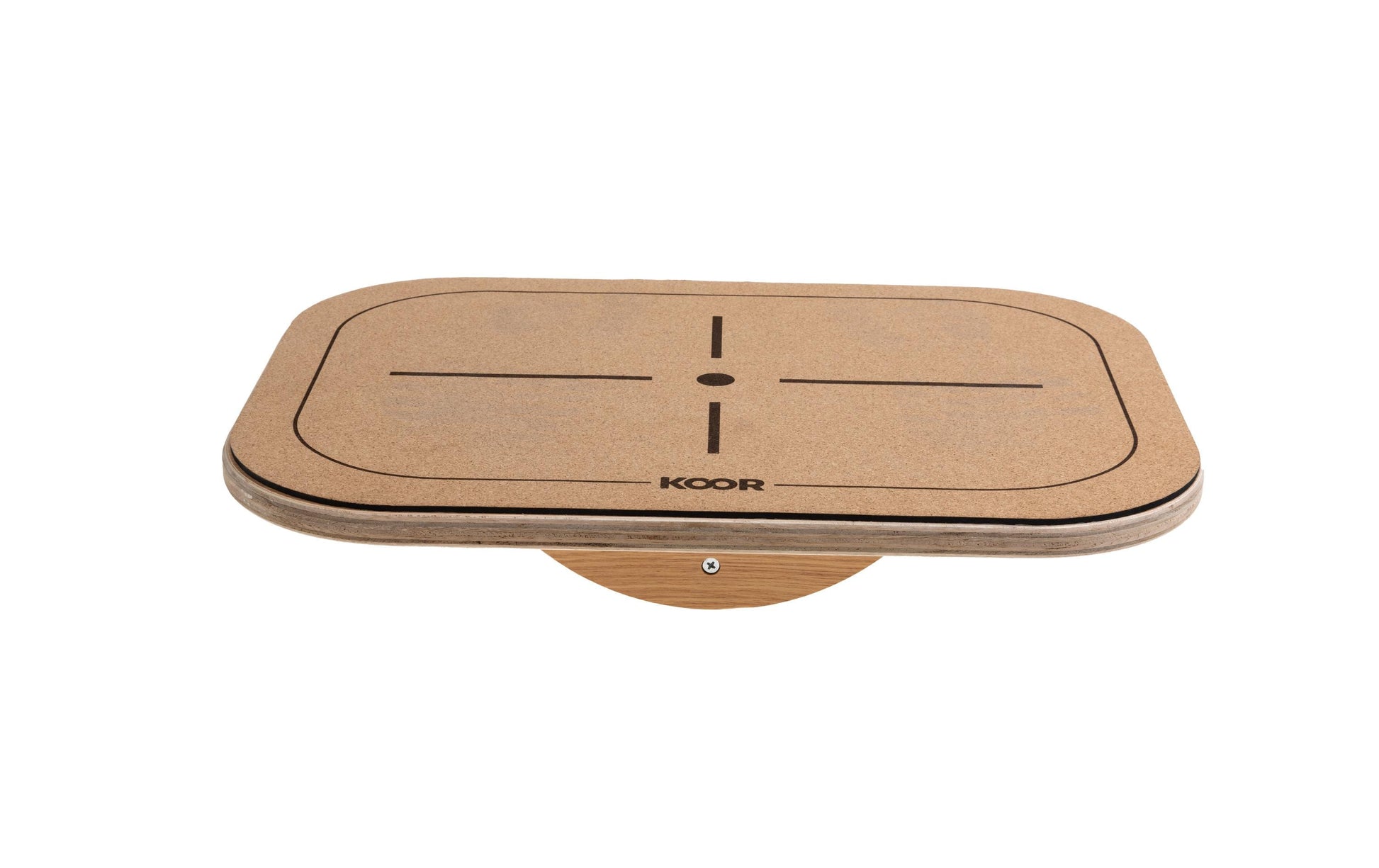KOOR Balance Board – 50 × 36 cm, bis 110 kg, Kork, braun