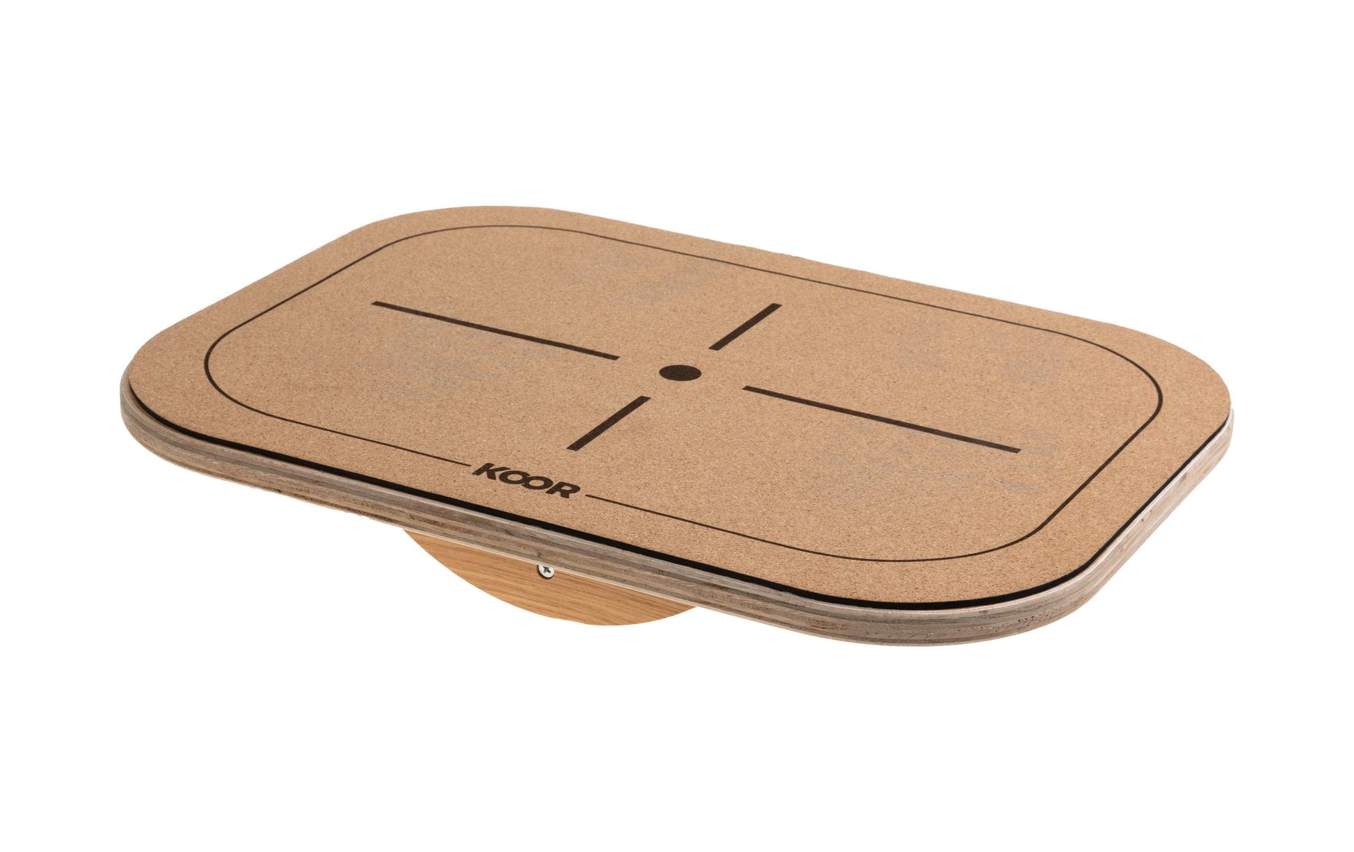 KOOR Balance Board – 50 × 36 cm, bis 110 kg, Kork, braun