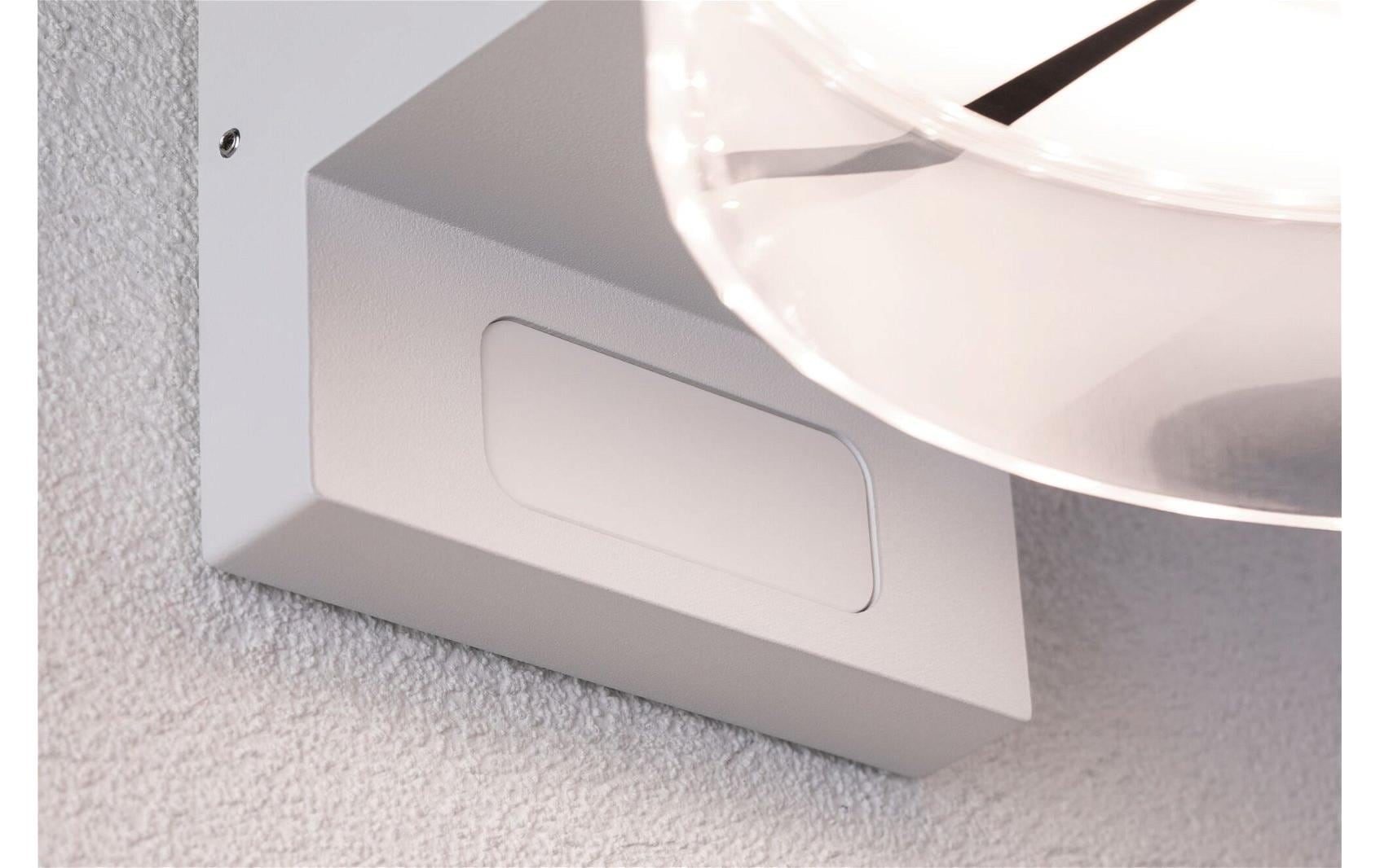 Paulmann Aussenwandleuchte – Warmweiss, 3000 K – IP44 – Netzbetrieb – mit Bewegungsmelder – Weiss – Aluminium