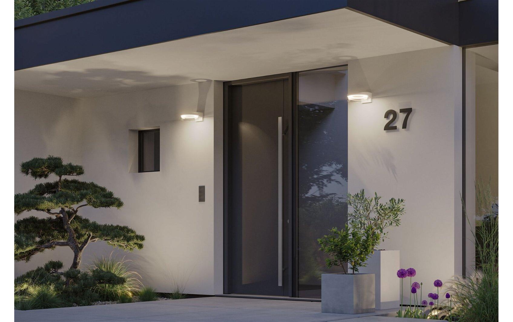 Paulmann Aussenwandleuchte – Warmweiss, 3000 K – IP44 – Netzbetrieb – mit Bewegungsmelder – Weiss – Aluminium