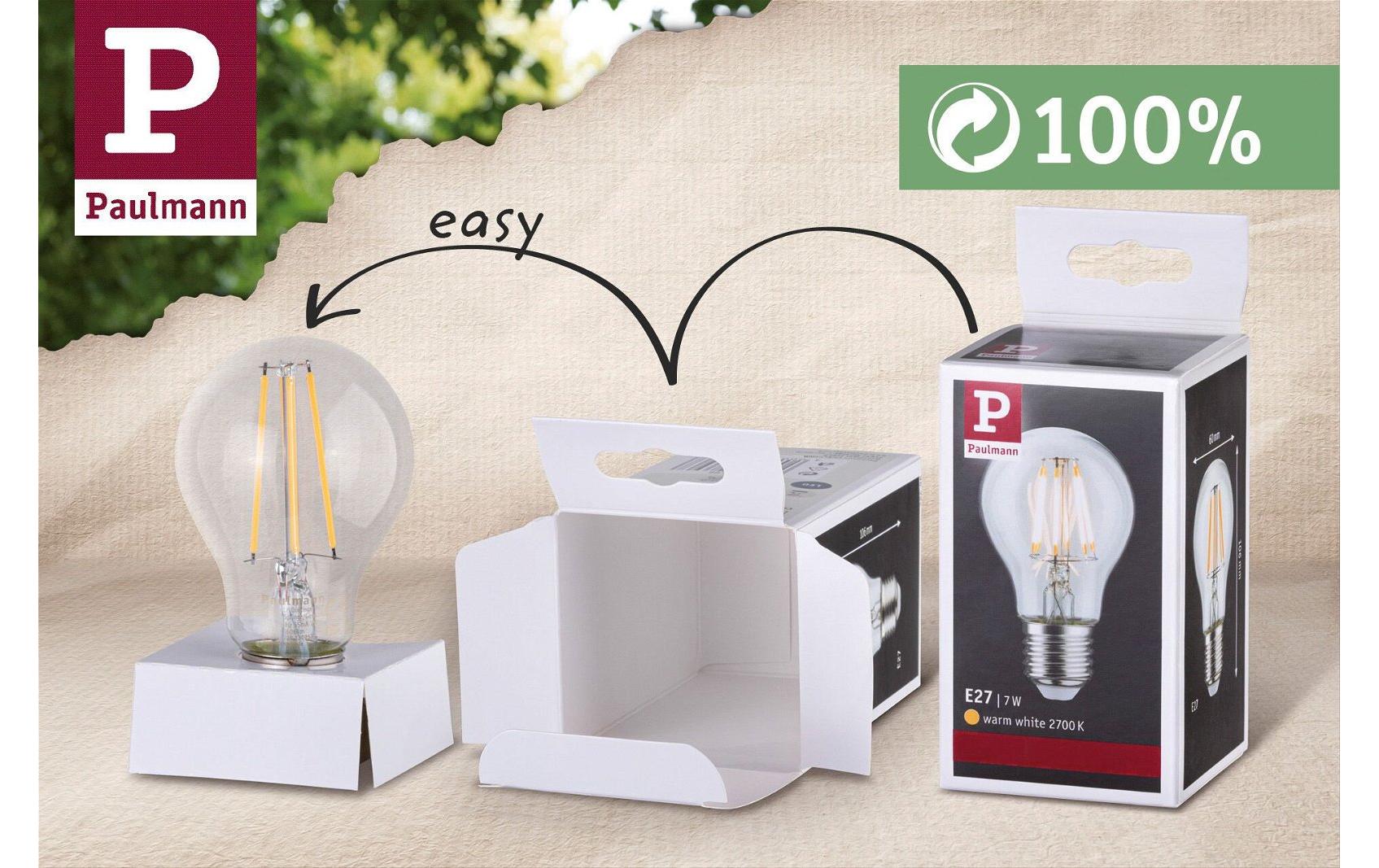 Paulmann Leuchtmittel E27 Globus – Warmweiss 1800 K, 140 lm, 2,8 W – IP20 – 1 Stk. – Gold, Glas