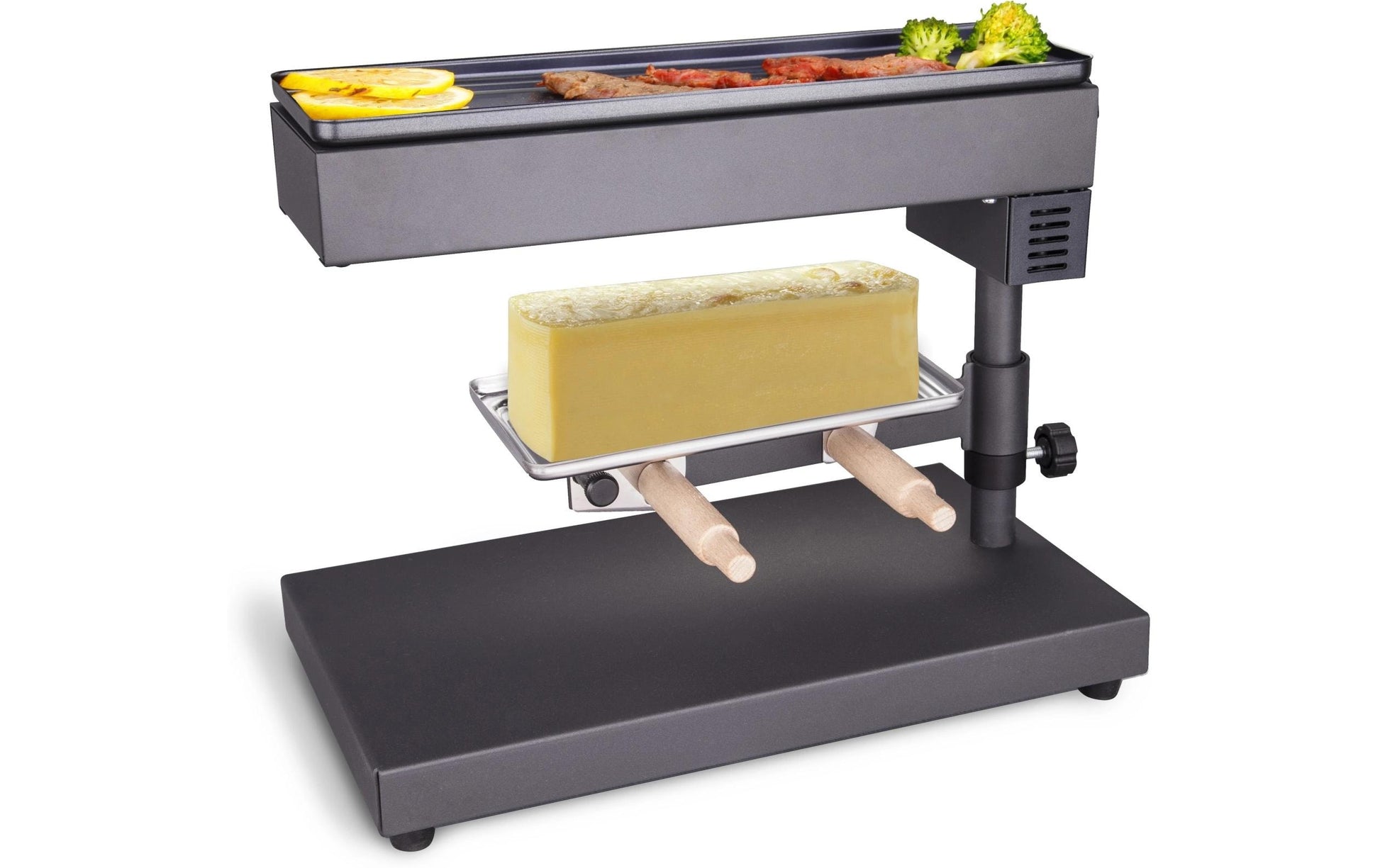 Nouvel Raclette Bloc – 600 W, stahlbeschichtet, 1 Käsehälfte, eckig – schwarz