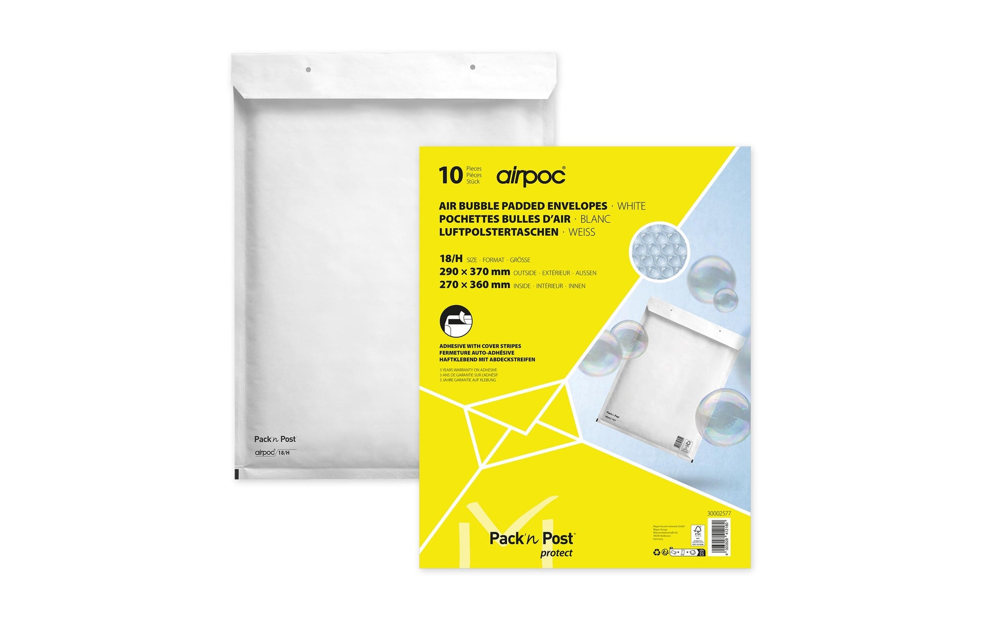 Office Focus Luftpolstertaschen – 270 × 360 mm (innen) / 290 × 370 mm (aussen)