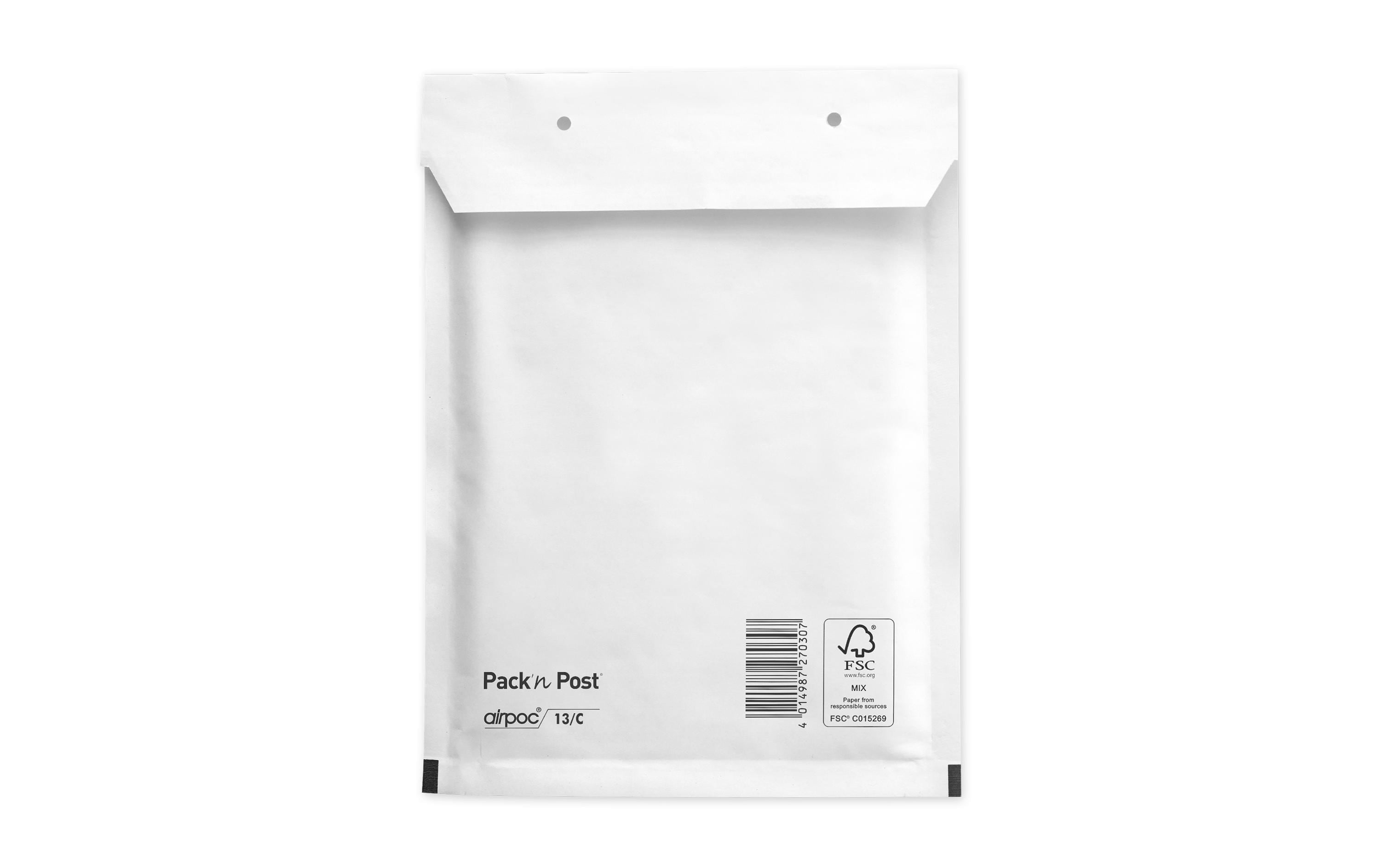 Office Focus Luftpolstertasche – 150 × 215 × 150 mm, selbstklebend, weiss – 100 Stk.