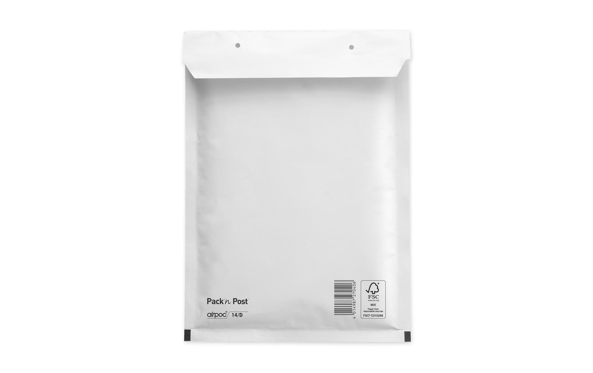Office Focus Luftpolstertasche – 180 × 265 mm, selbstklebend, weiss – 10 Stk.