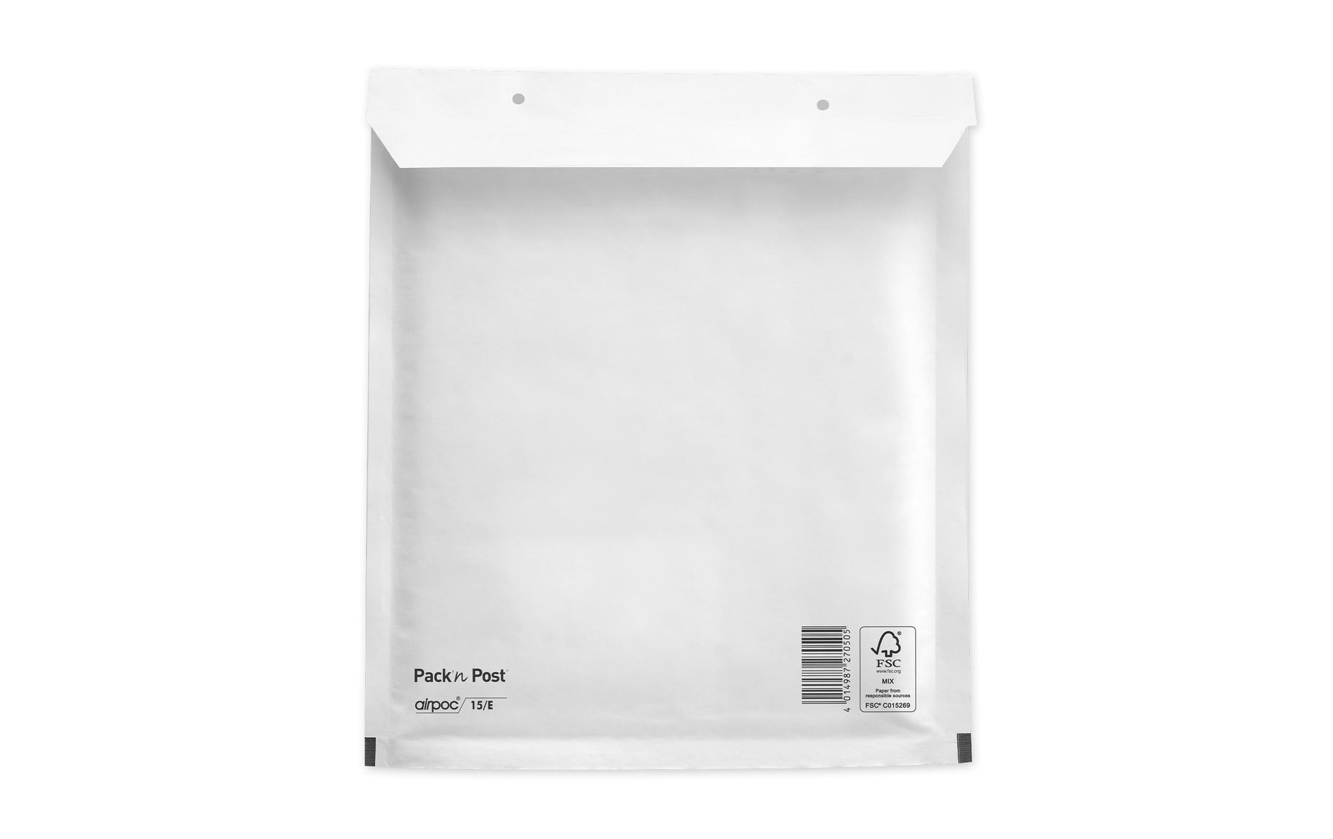 Office Focus Luftpolstertasche – 220 × 265 mm, 220 mm Tiefe, selbstklebend, weiss – 10 Stk.