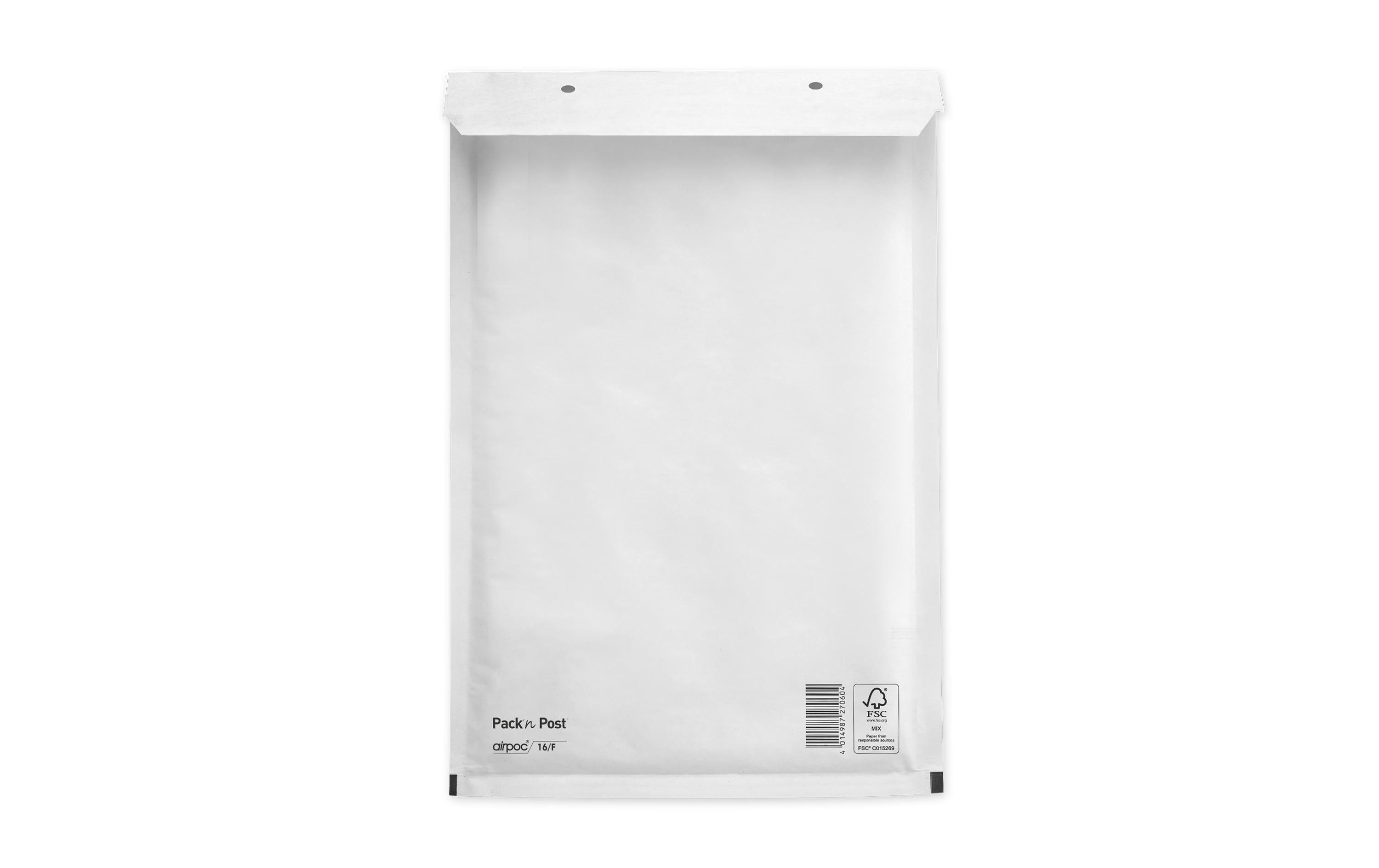 Office Focus Luftpolstertasche – 220 × 340 mm, selbstklebend, weiss – 10 Stk.