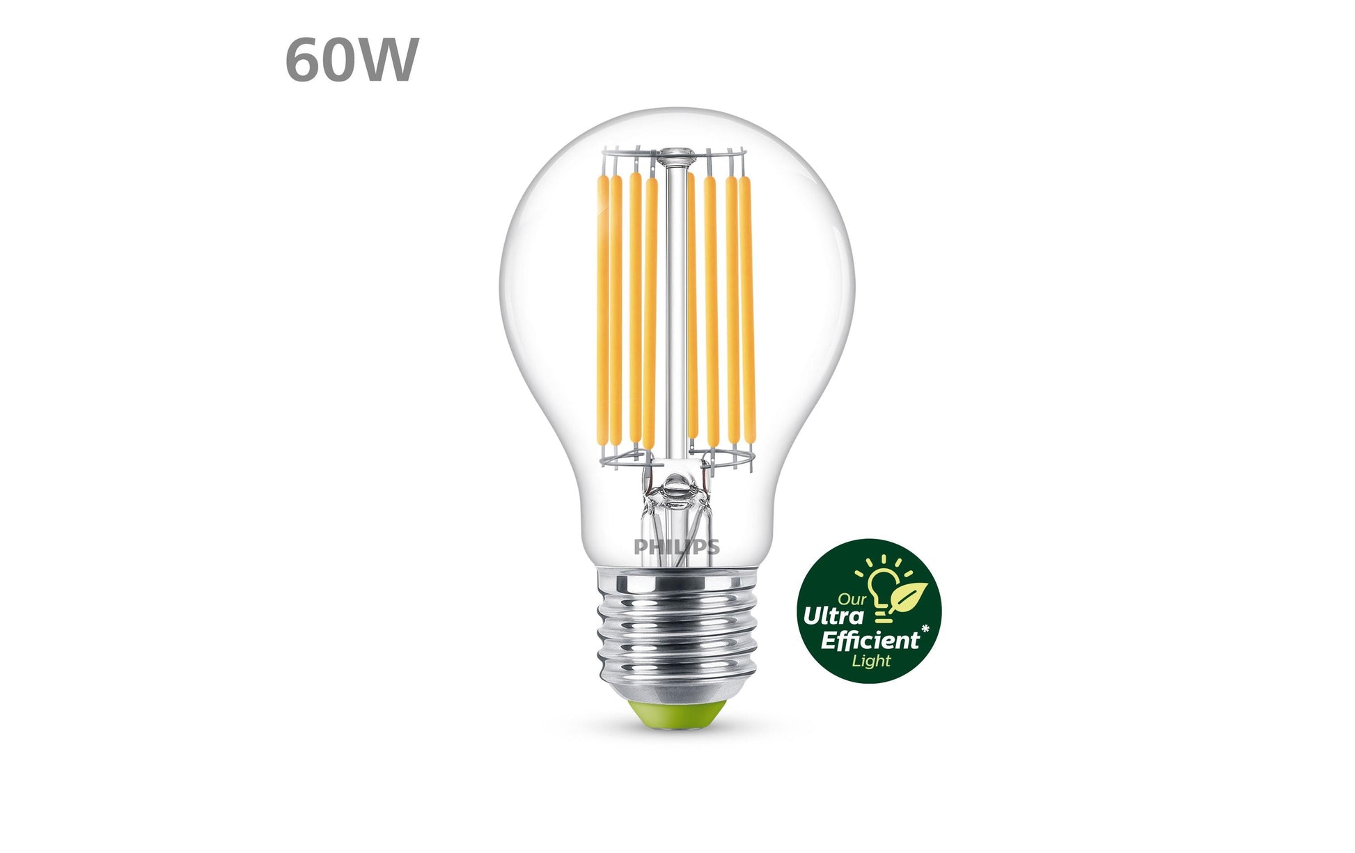 Philips Leuchtmittel E27 – 640 lm, 2700 K – Transparent