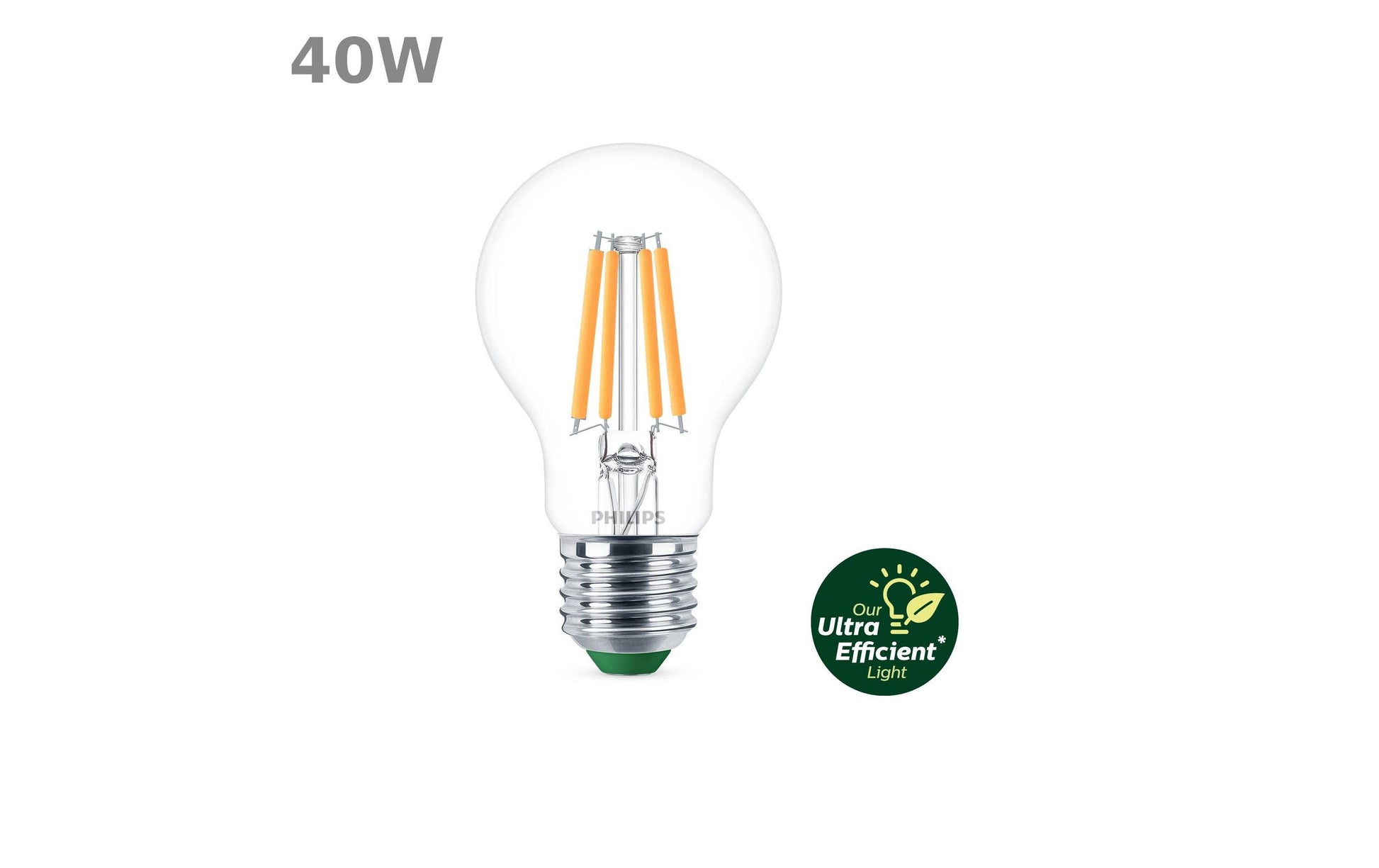 Philips Leuchtmittel E27 – 806 lm, 2700 K, 2,3 W – Transparent