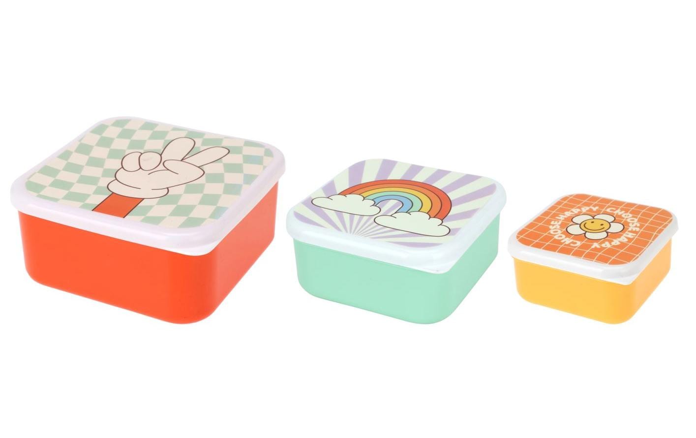 Furber. Furber – Lunchbox 3-teilig, 11,4 × 11,4 × 5,5 cm; 10 × 10 × 5 cm; 8,5 × 8,5 × 4,5 cm, Kunststoff, mehrfarbig