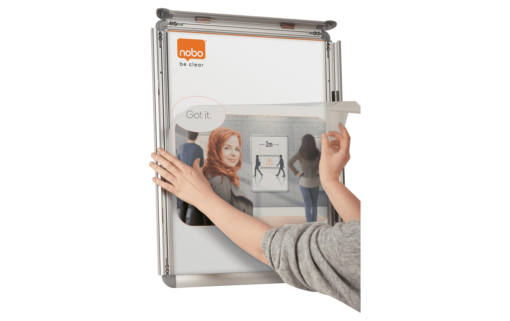 Nobo Plakatrahmen Premium Plus – 650 × 900 mm, silber, Metall