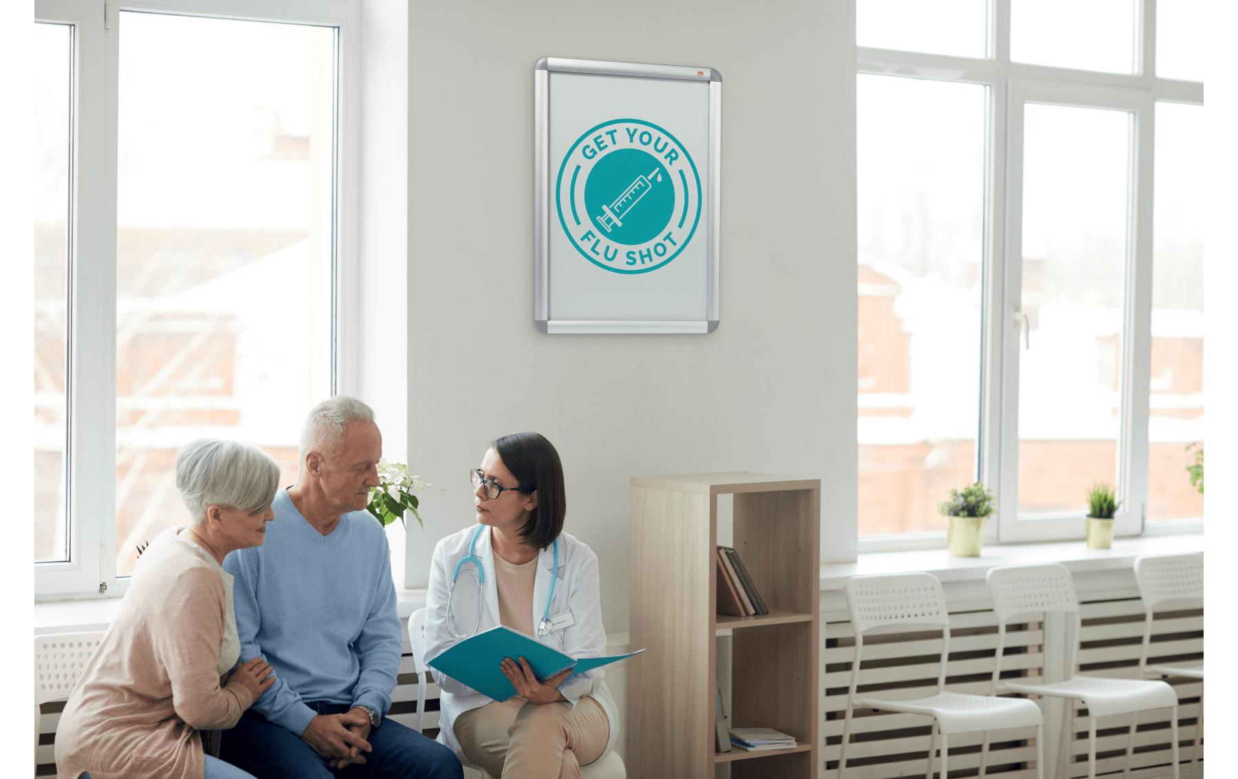 Nobo Plakatrahmen Premium Plus – 650 × 900 mm, silber, Metall
