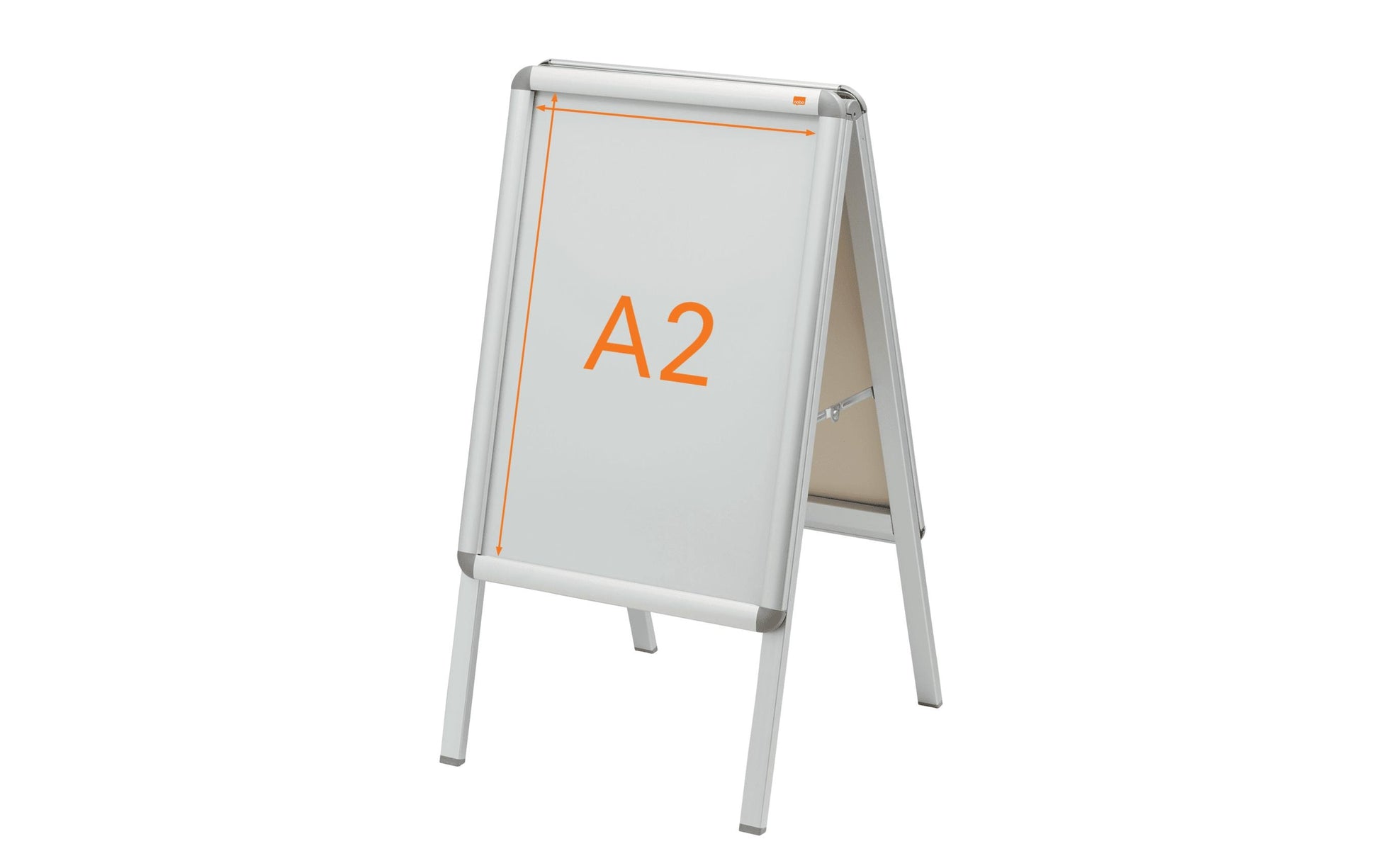 Nobo Plakatständer – für A2 hoch, silber, Metall/Kunststoff, 475 × 480 × 870 mm