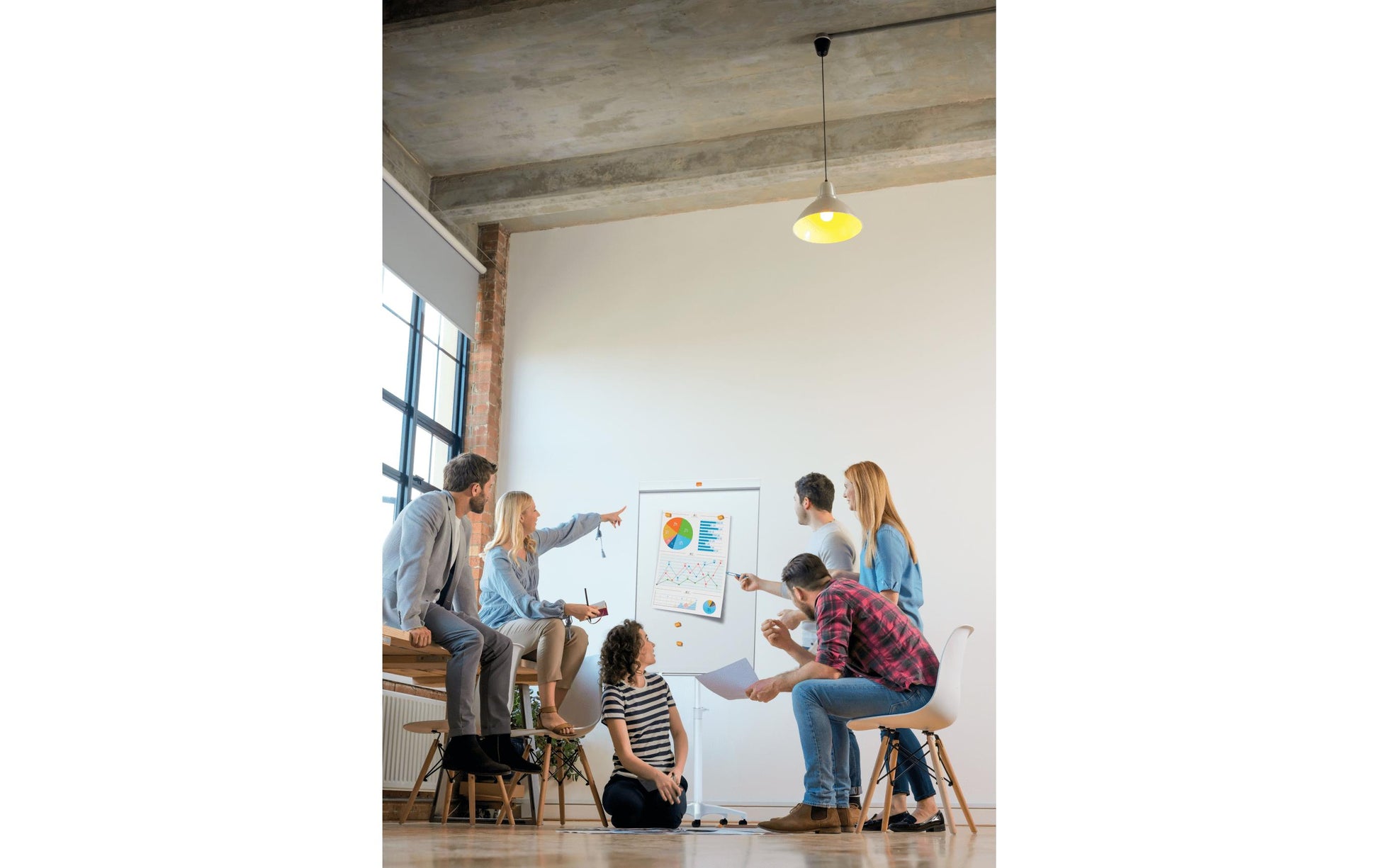 Nobo Flipchart Impression Pro Stahl mobil – 67 × 105 cm, weiss, Metall