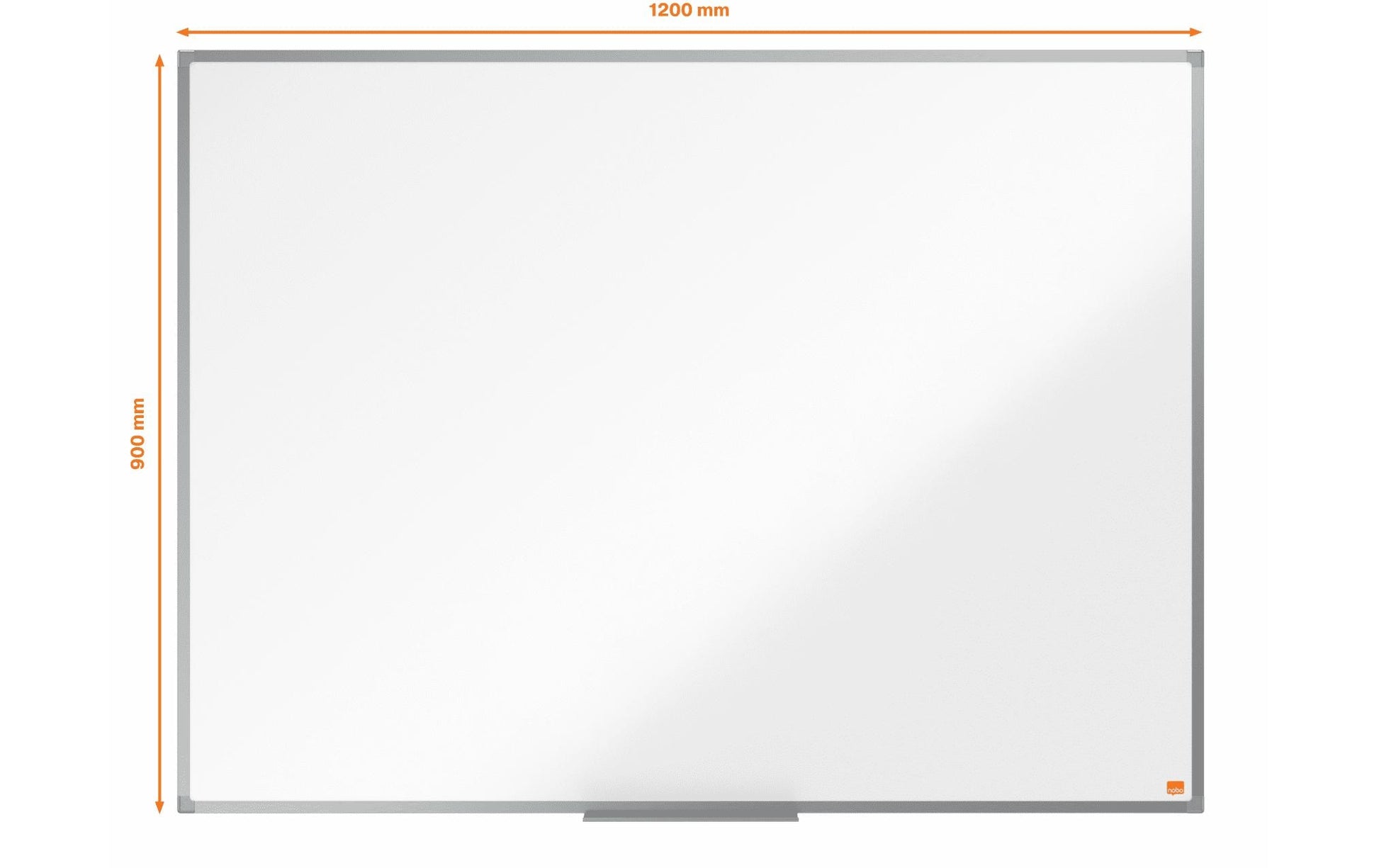 Nobo Whiteboard – 120 × 90 cm, lackierter Stahl, magnetisch, Aluminiumrahmen, Wandmontage, inkl. Stifteablage
