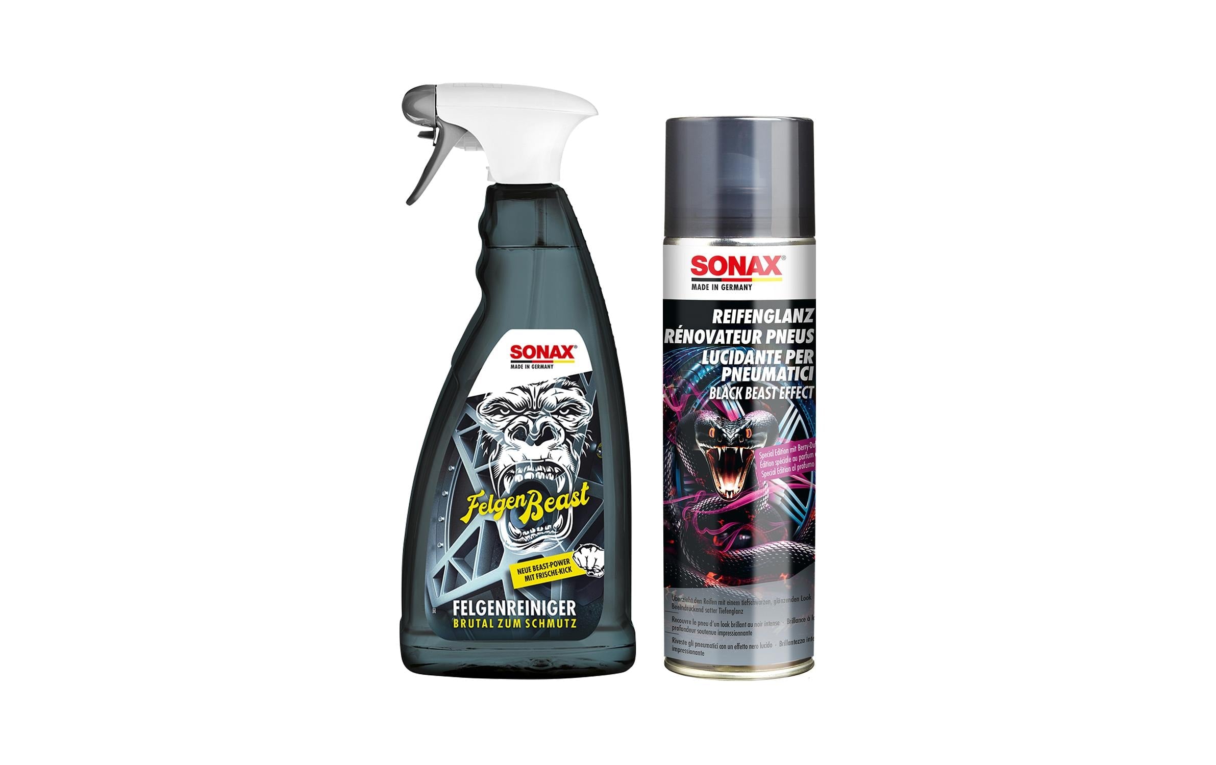 Sonax Felgenreiniger – für Felgen & Reifen – inkl. Reifenglanz-Spray