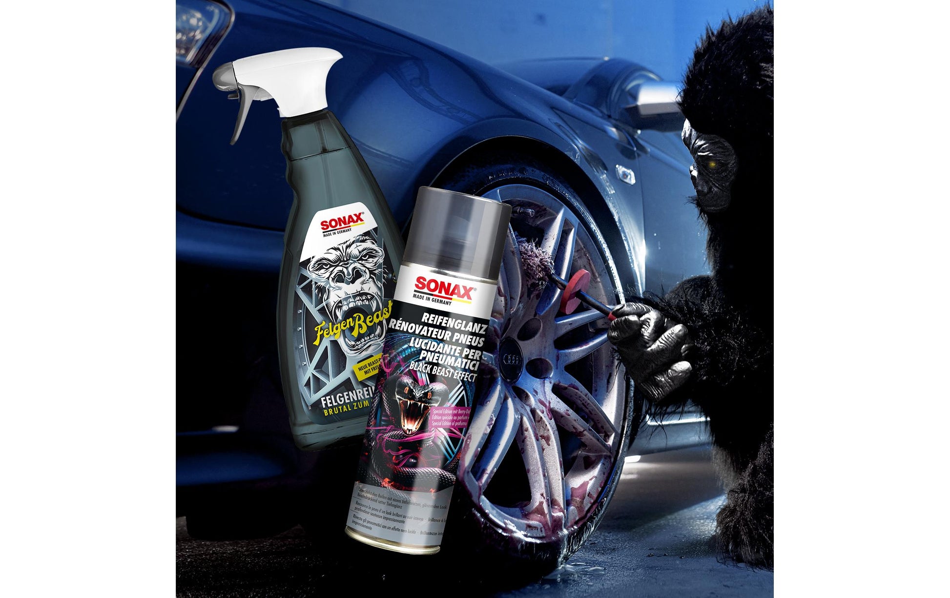 Sonax Felgenreiniger – für Felgen & Reifen – inkl. Reifenglanz-Spray