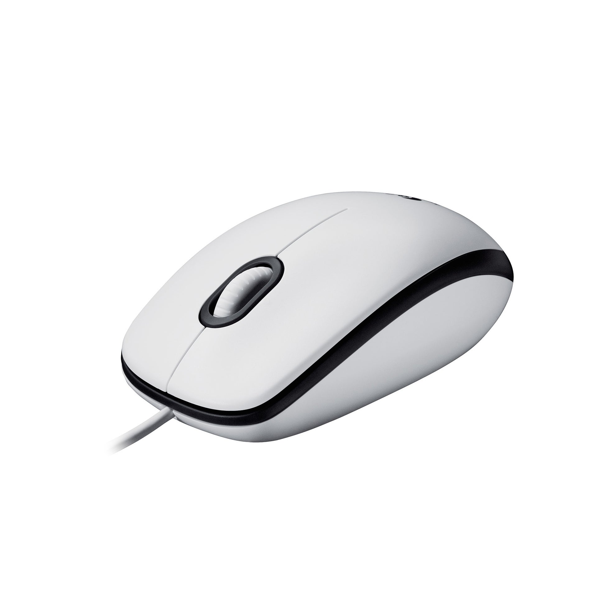 Logitech M100 Maus – kabelgebunden, beidhändig, weiss