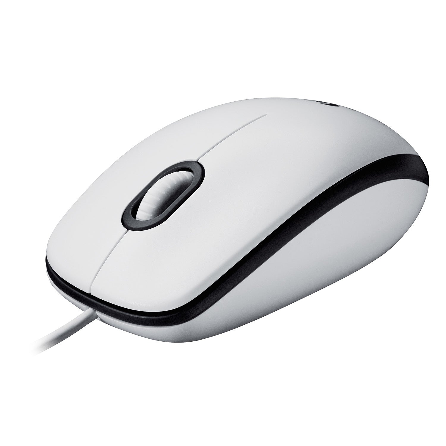Logitech M100 Maus – kabelgebunden, beidhändig, weiss
