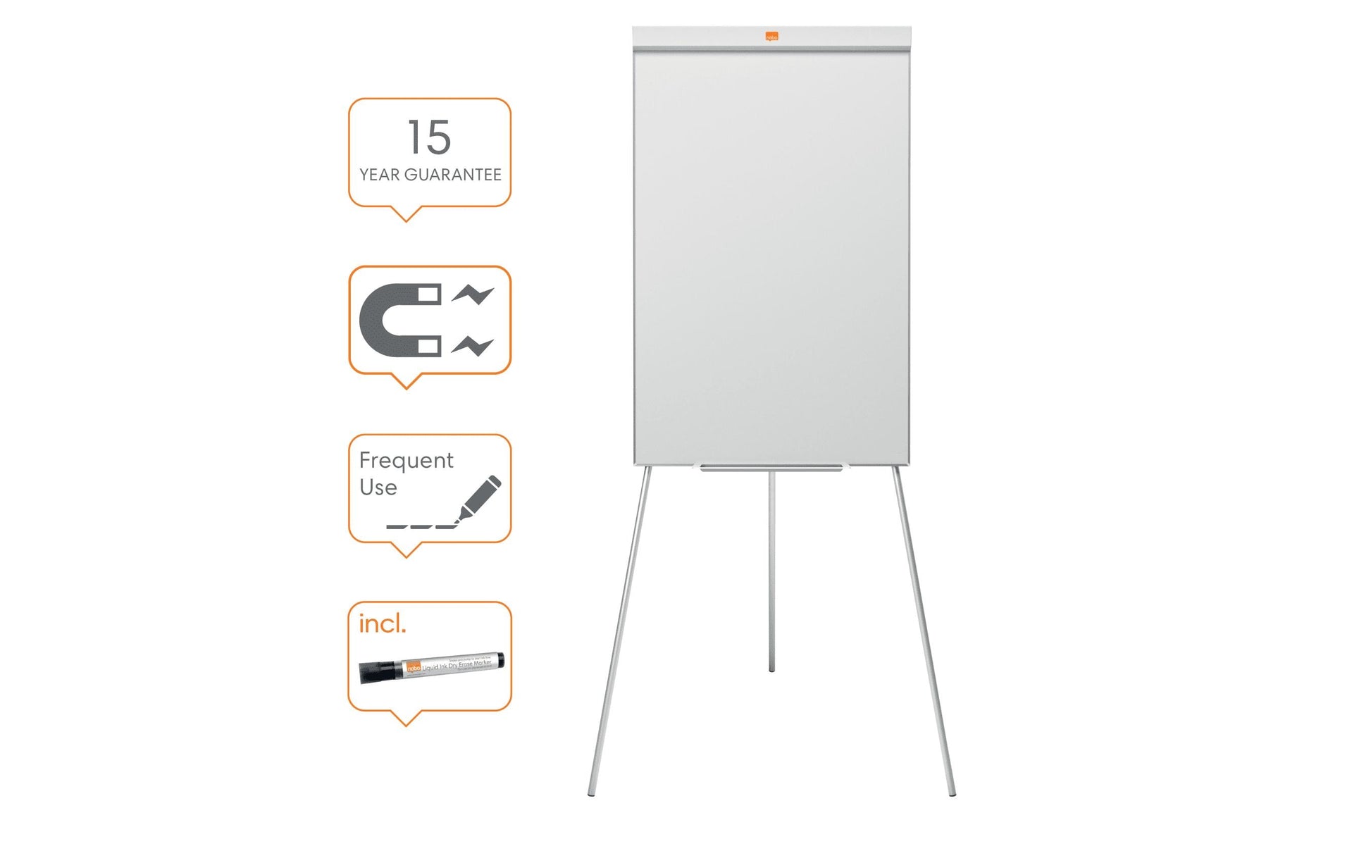 Nobo Flipchart Nano Clean – 67 × 99,4 cm, weiss, Stahl