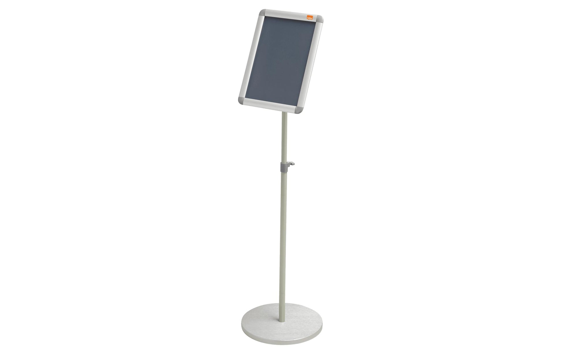 Nobo Infoständer Premium Plus – für A4 Hoch-/Querformat, silber/hellgrün, Metall, 300×300×850 mm