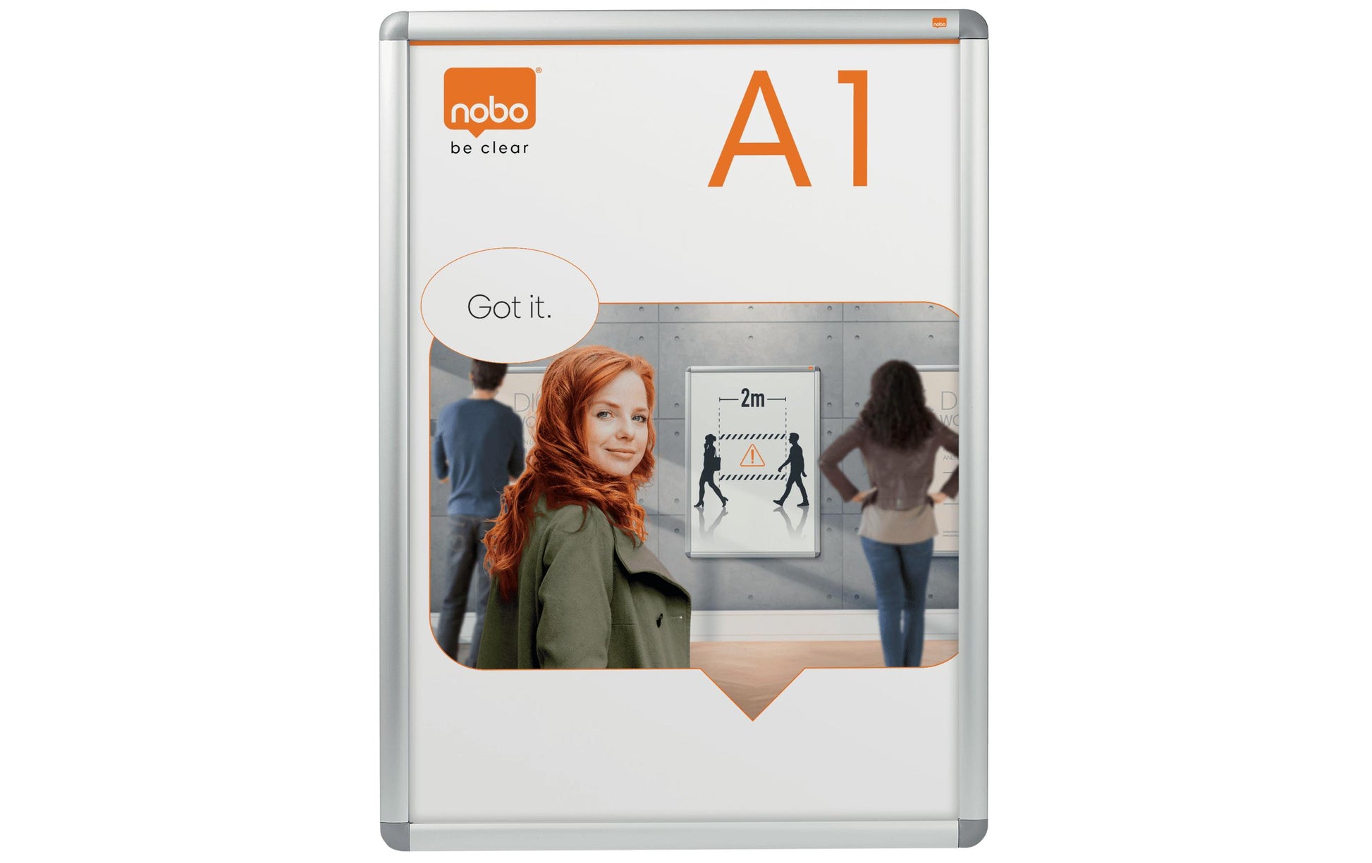 Nobo Plakatrahmen Premium Plus – 650 × 900 mm, silber, Metall