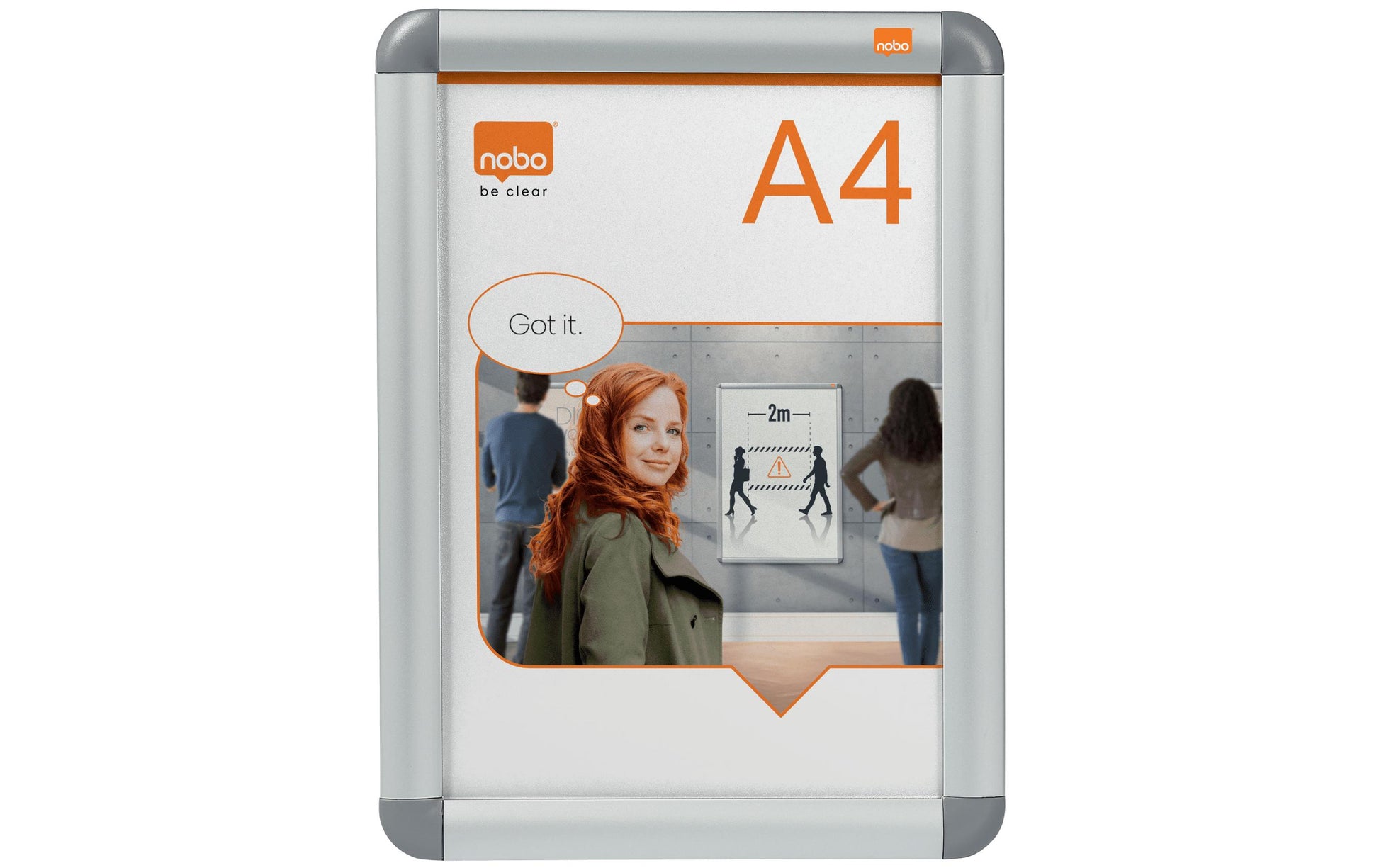 Nobo Plakatrahmen – 252 × 342 mm, silber, wetterfest, spritzwassergeschützt, für A4