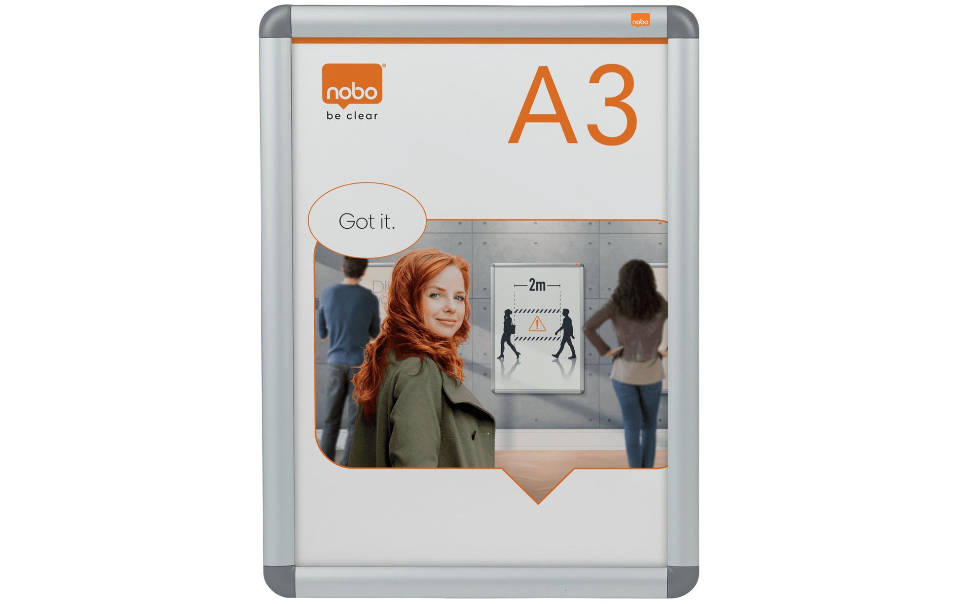 Nobo Plakatrahmen – 341 × 468 mm, silber, Metall, für A3