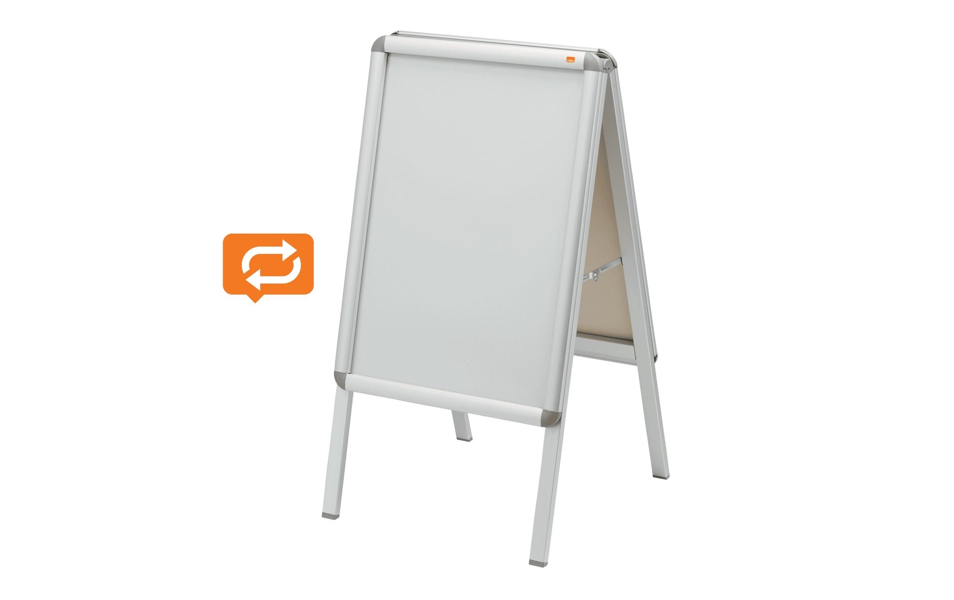 Nobo Plakatständer – für A2 hoch, silber, Metall/Kunststoff, 475 × 480 × 870 mm