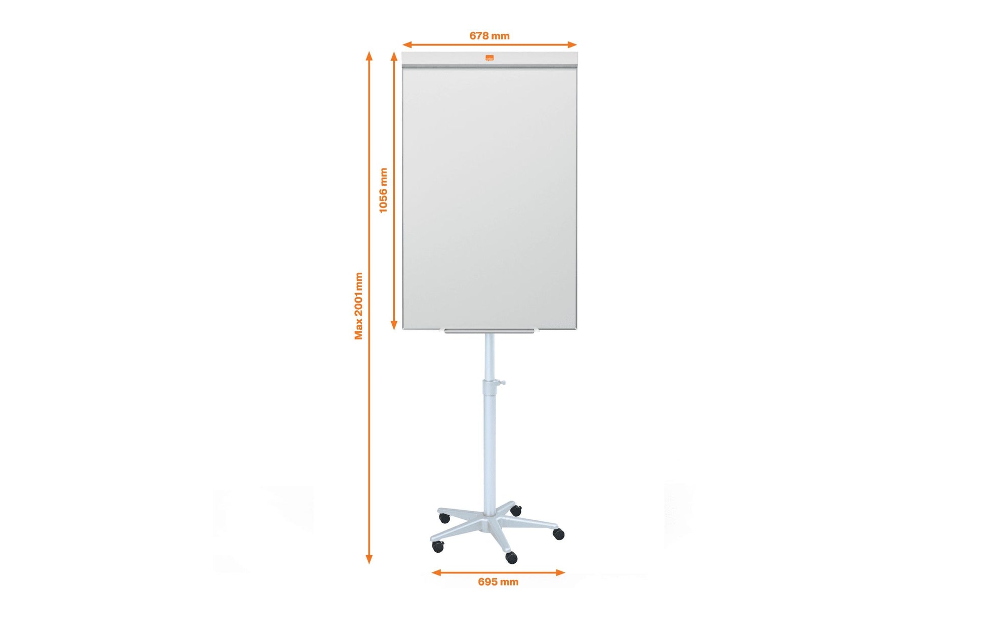 Nobo Flipchart Impression Pro Stahl mobil – 67 × 105 cm, weiss, Metall