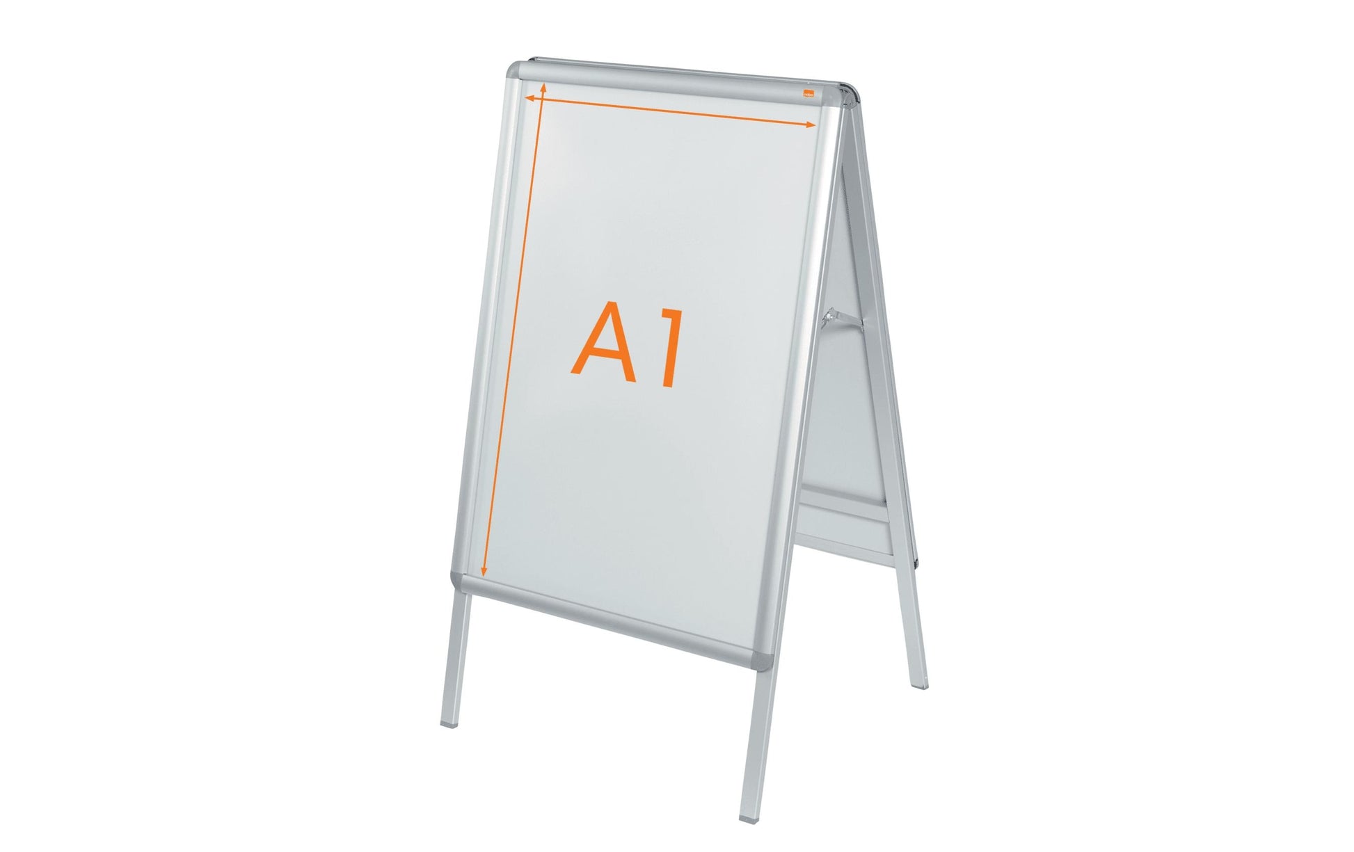 Nobo Plakatständer – für A1 hoch, silber, Metall/Kunststoff, 650 × 605 × 1105 mm