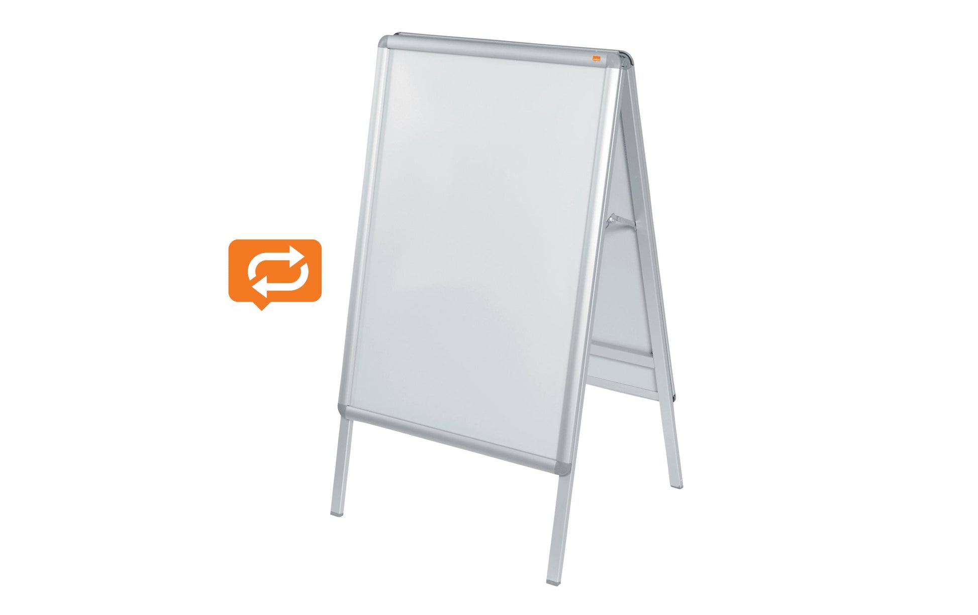 Nobo Plakatständer – für A1 hoch, silber, Metall/Kunststoff, 650 × 605 × 1105 mm