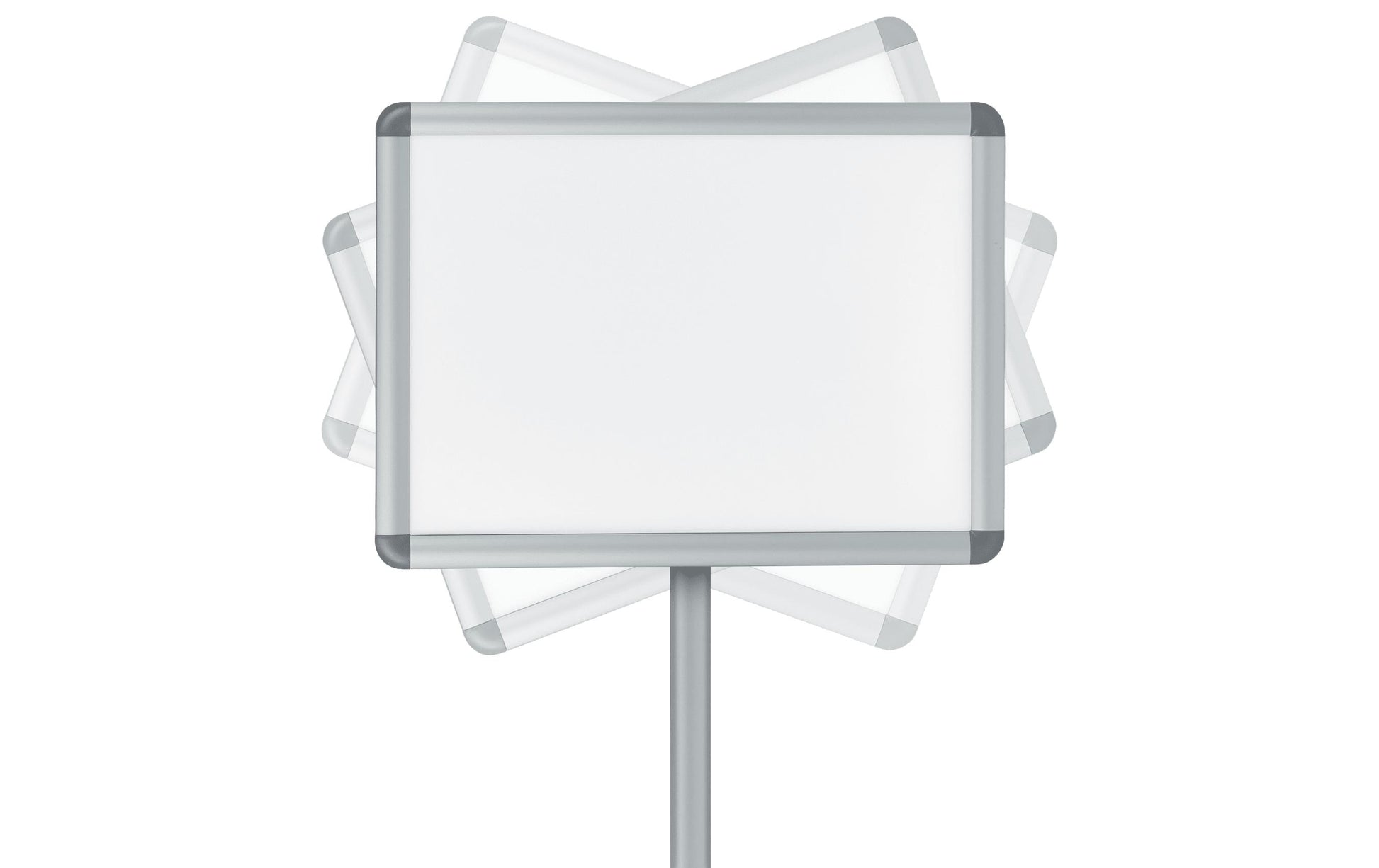 Nobo Infoständer Premium Plus – für A4 Hoch-/Querformat, silber/hellgrün, Metall, 300×300×850 mm
