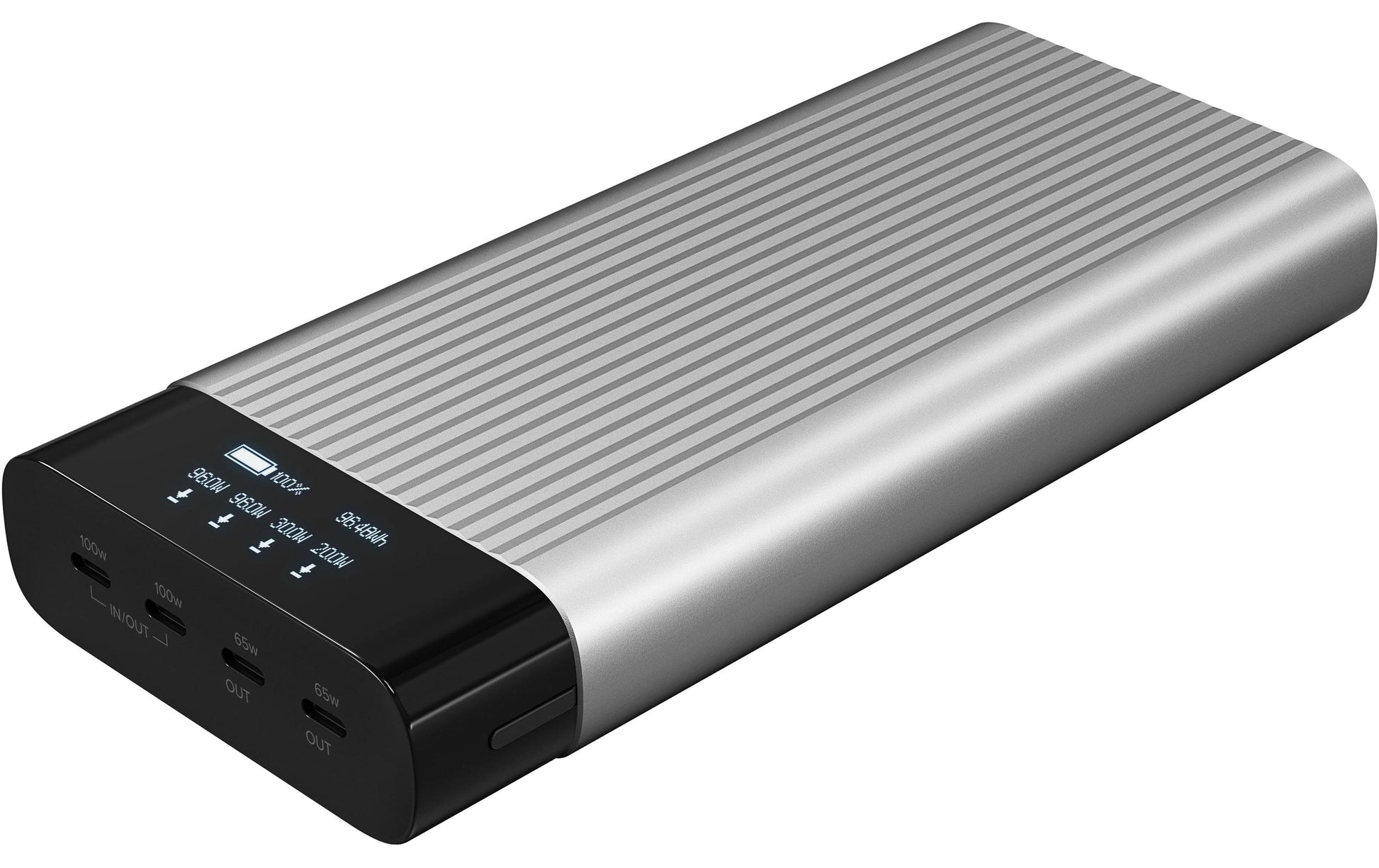 HYPER Powerbank 27000 mAh, PD 245 W, 4× USB-C, Durchgangsladung, für Smartphones, Schwarz