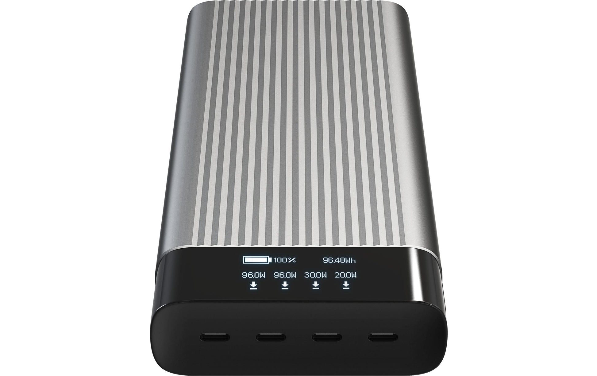 HYPER Powerbank 27000 mAh, PD 245 W, 4× USB-C, Durchgangsladung, für Smartphones, Schwarz