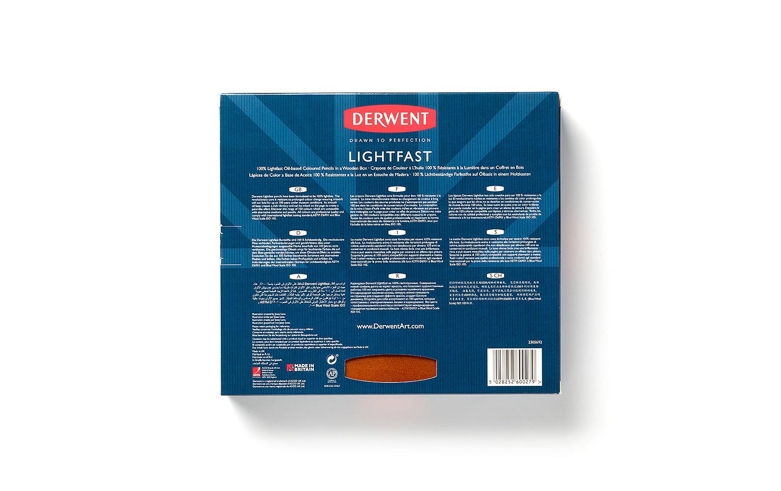 Derwent Buntstifte Professional Lightfast – 48 Farben, im Holzkoffer